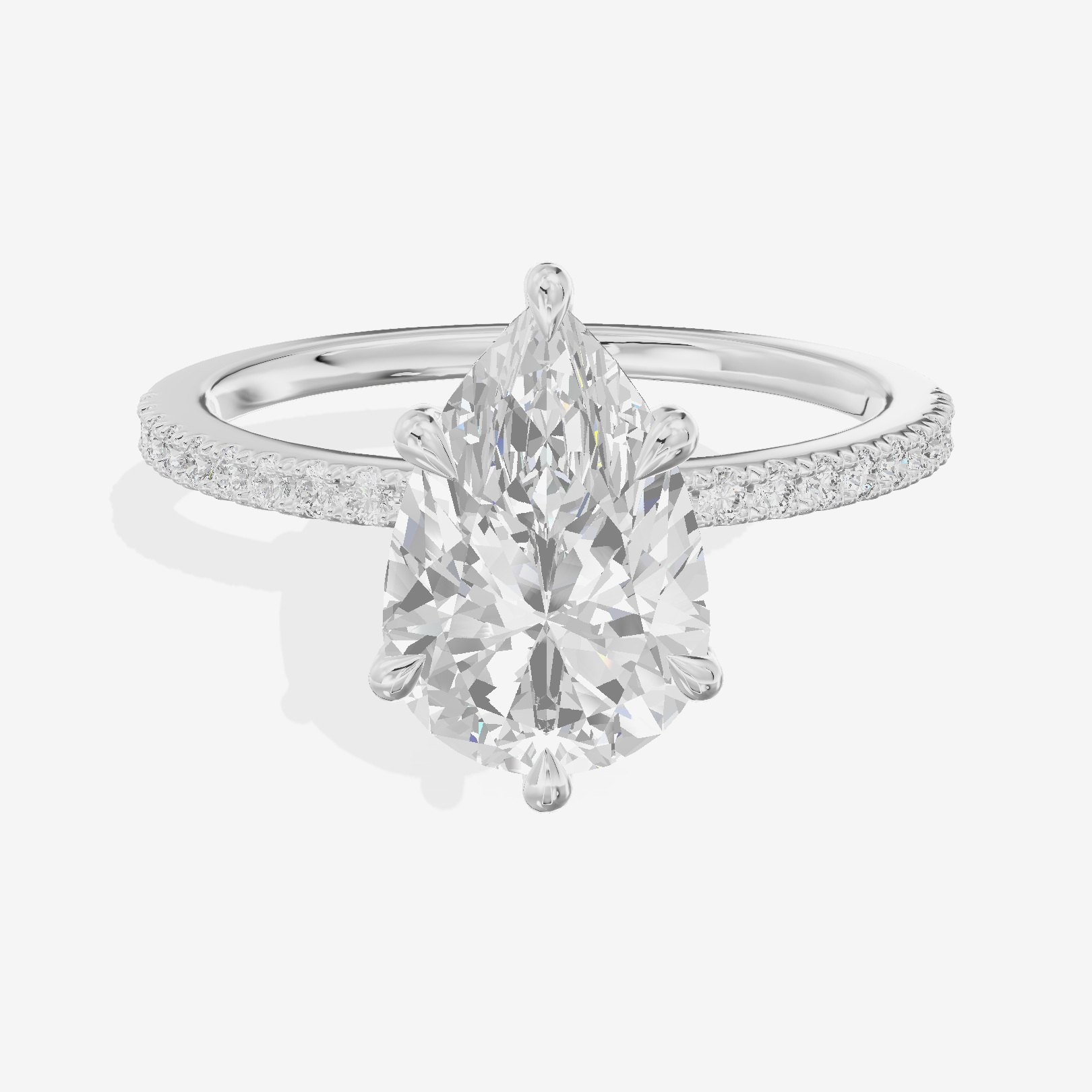 Lateria Hidden Halo Pear Engagement Ring (1/5 ct. tw.) in 14K White Gold