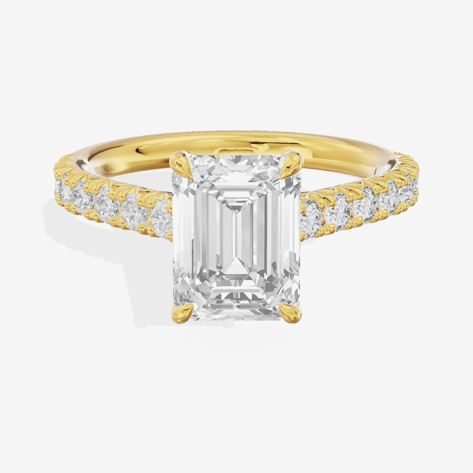 Clusta Hidden Halo Emerald Engagement Ring (1/2 ct. tw.) in 18K Yellow Gold