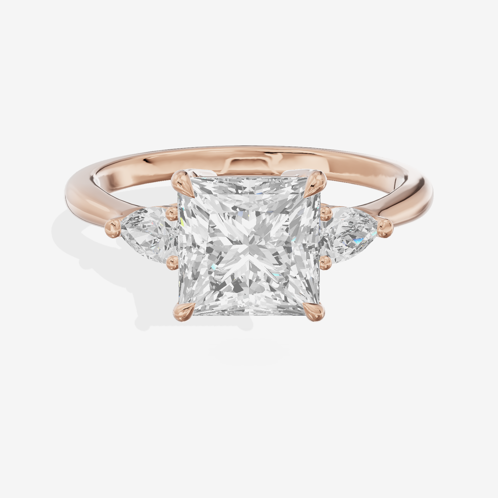 Petite Aimora Three Stone Princess Engagement Ring (1/4 ct. tw.) in 18K Rose Gold