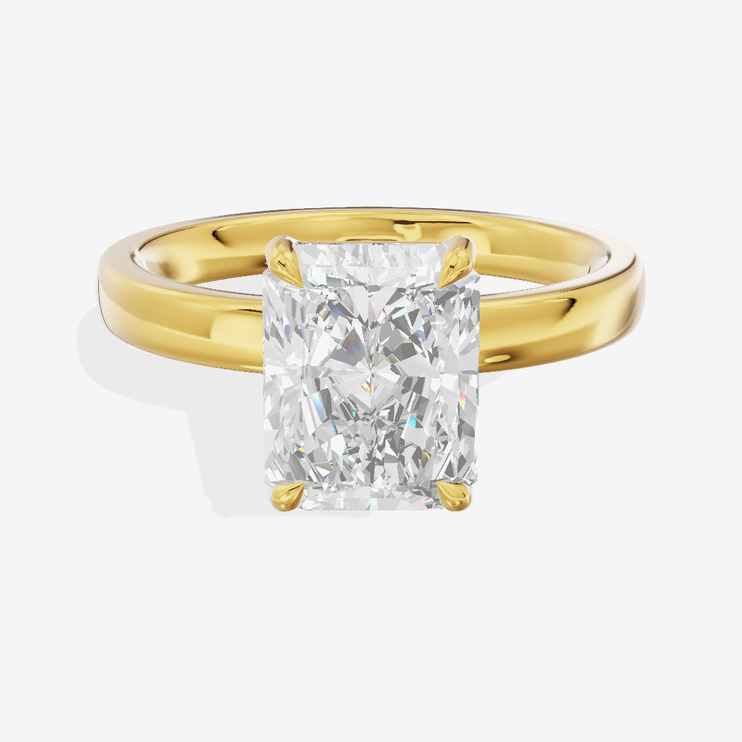 Tender Eversince 2.5mm Radiant Solitaire Engagement Ring in 18K Yellow Gold