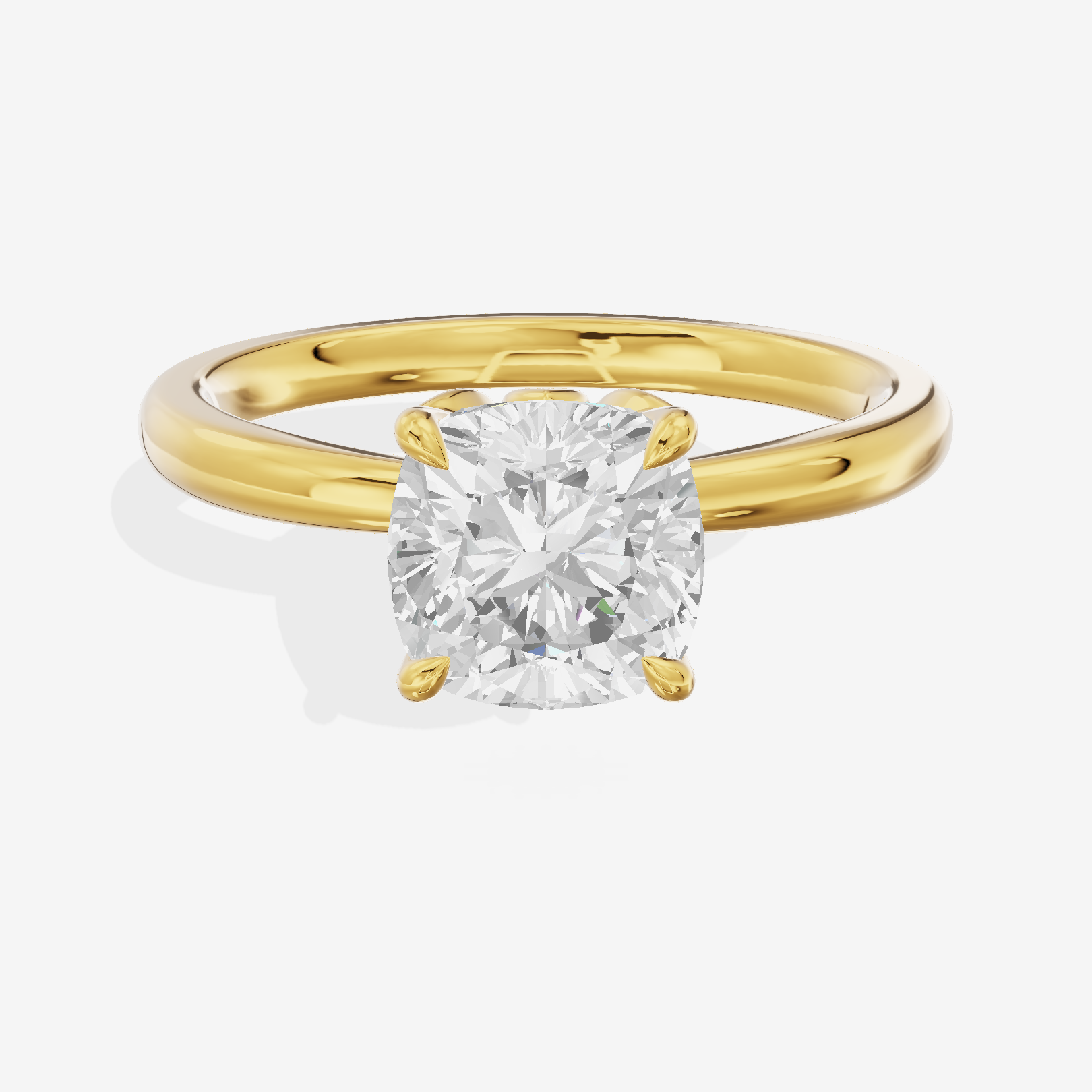 Eversince Solitaire 2mm Cushion Engagement Ring in 18K Yellow Gold
