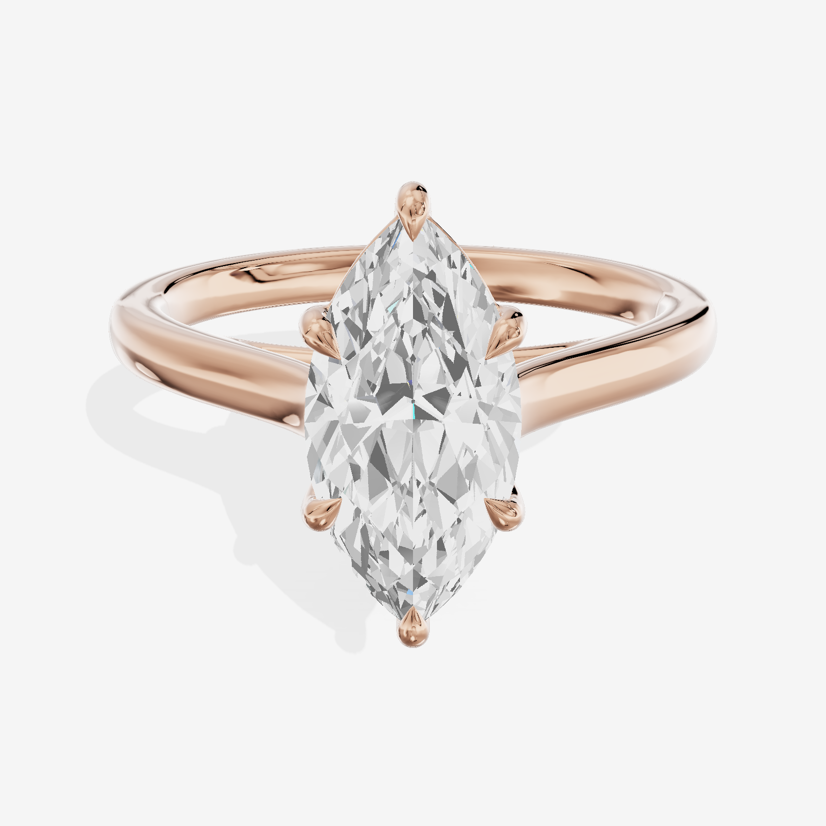 Whispered Coeurine 2mm Marquise Solitaire Engagement Ring in 18K Rose Gold