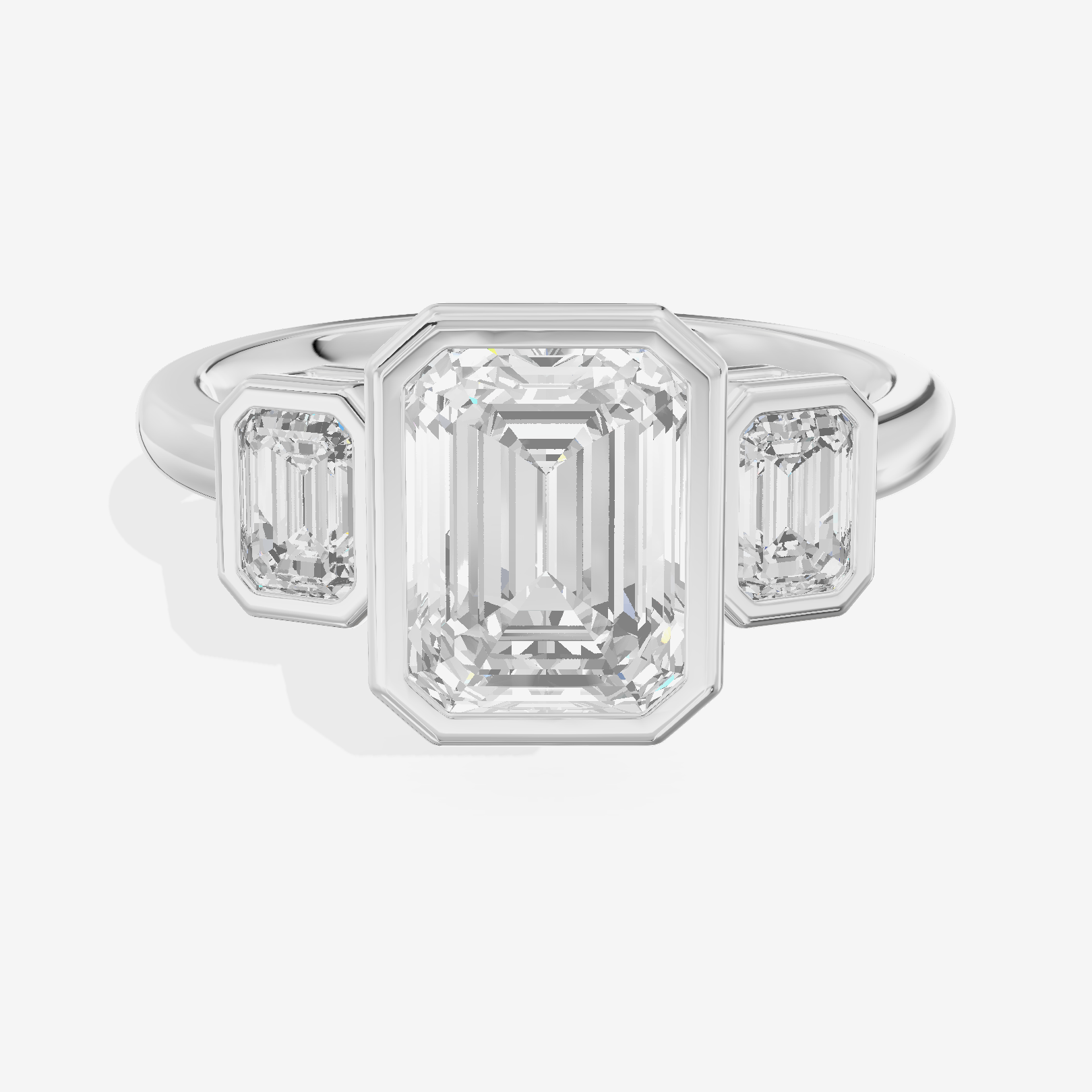 Vintage Sincere Three Stone Emerald Engagement Ring (1/2 ct. tw.) in Platinum