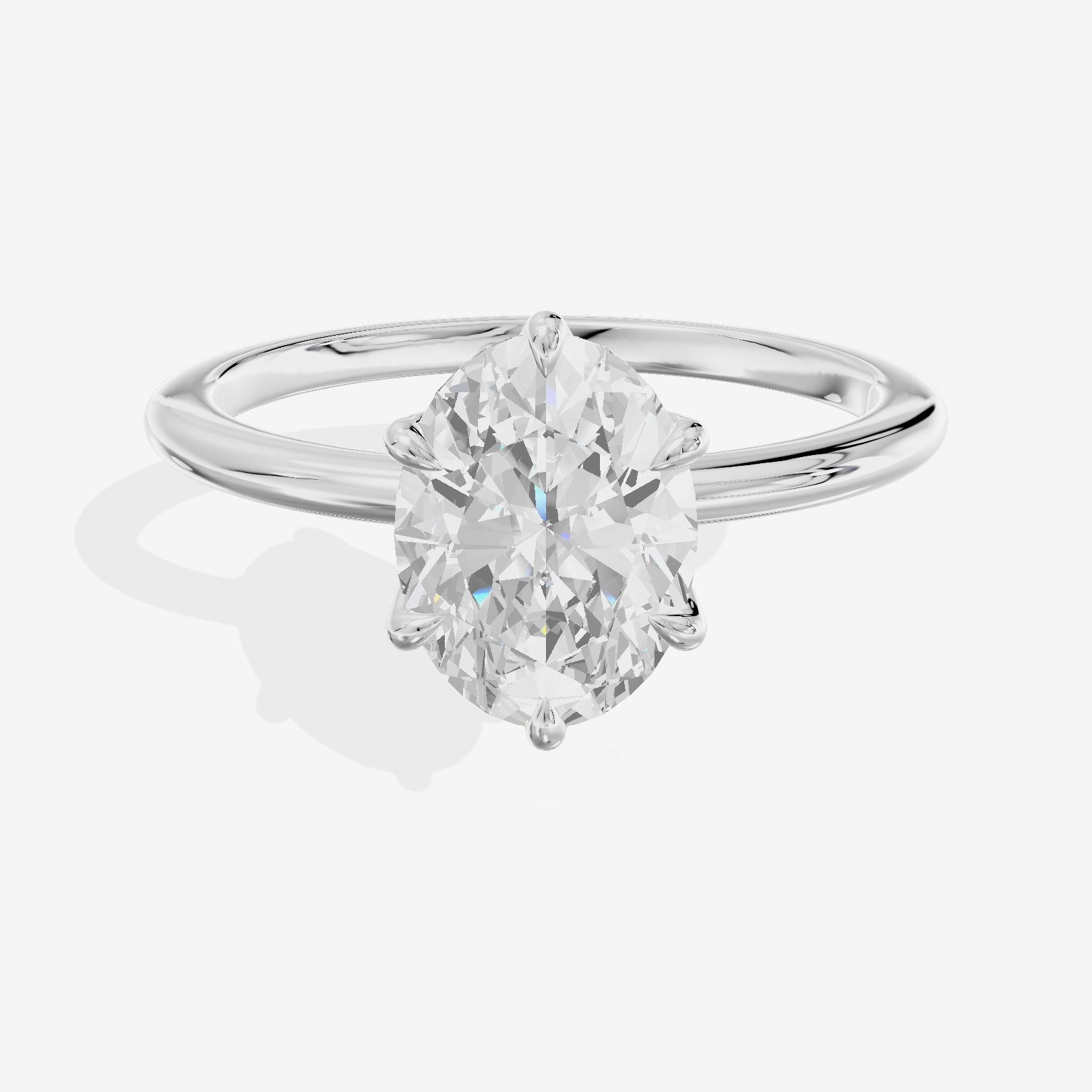 Petite Coeurine 1.5mm Oval Six-Prong Engagement Ring in 18K White Gold