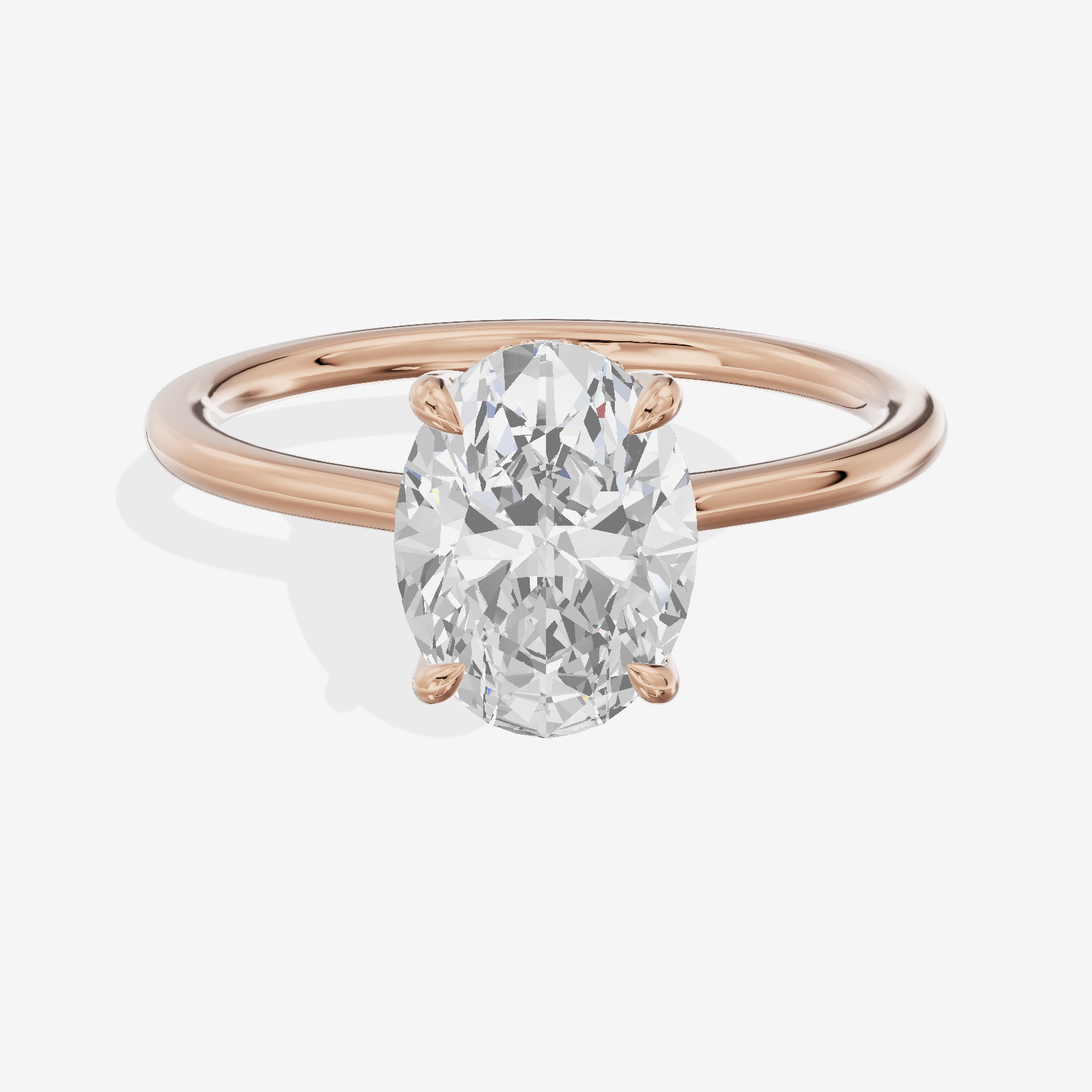Promezza Hidden Halo Oval Engagement Ring (1/20 ct. tw.) in 14K Rose Gold