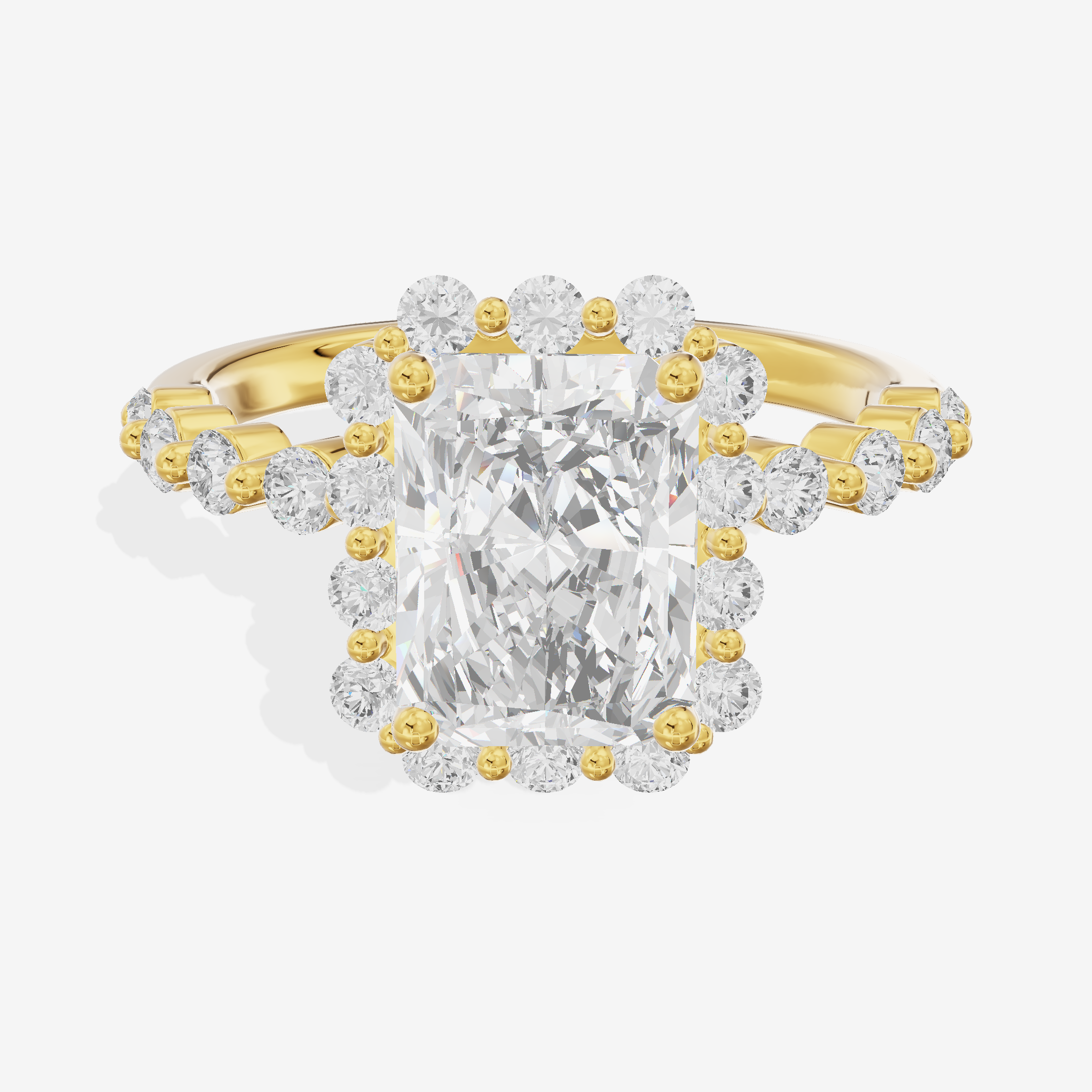 Vowsae Halo Radiant Engagement Ring (1/5 ct. tw.) in 14K Yellow Gold