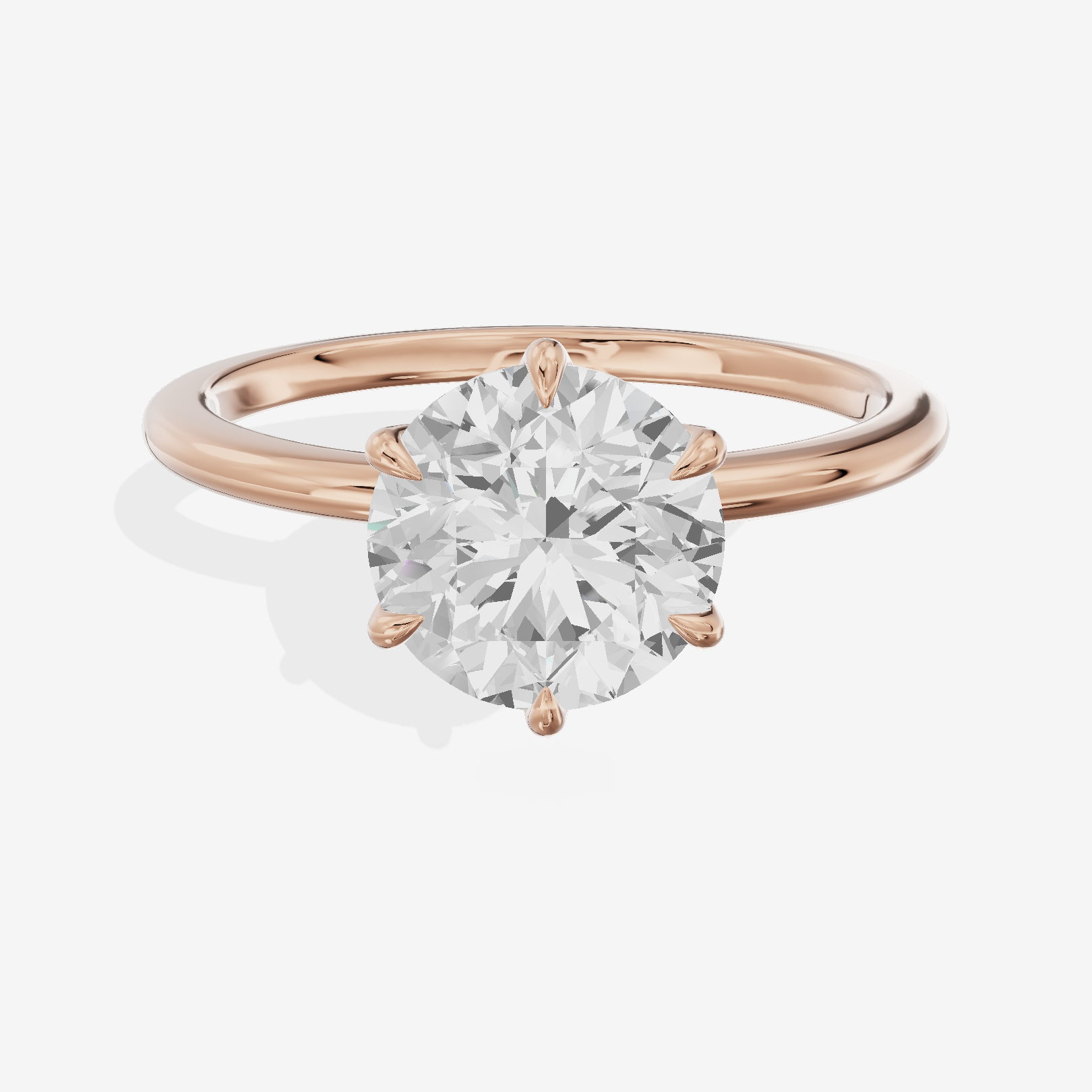 Petite Coeurine 1.5mm Round Six-Prong Engagement Ring in 14K Rose Gold