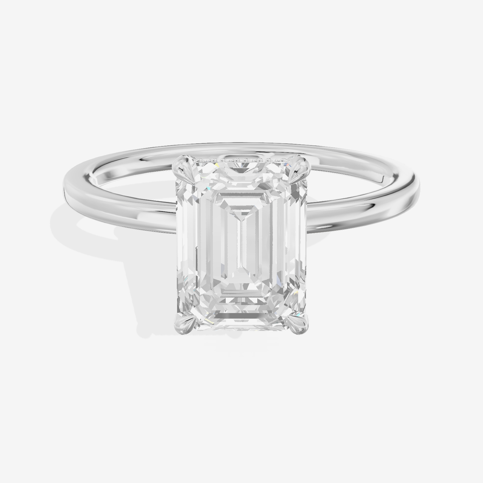 Lustrous Linger Emerald Engagement Ring with Side Stones (1/10 ct. tw.) in Platinum