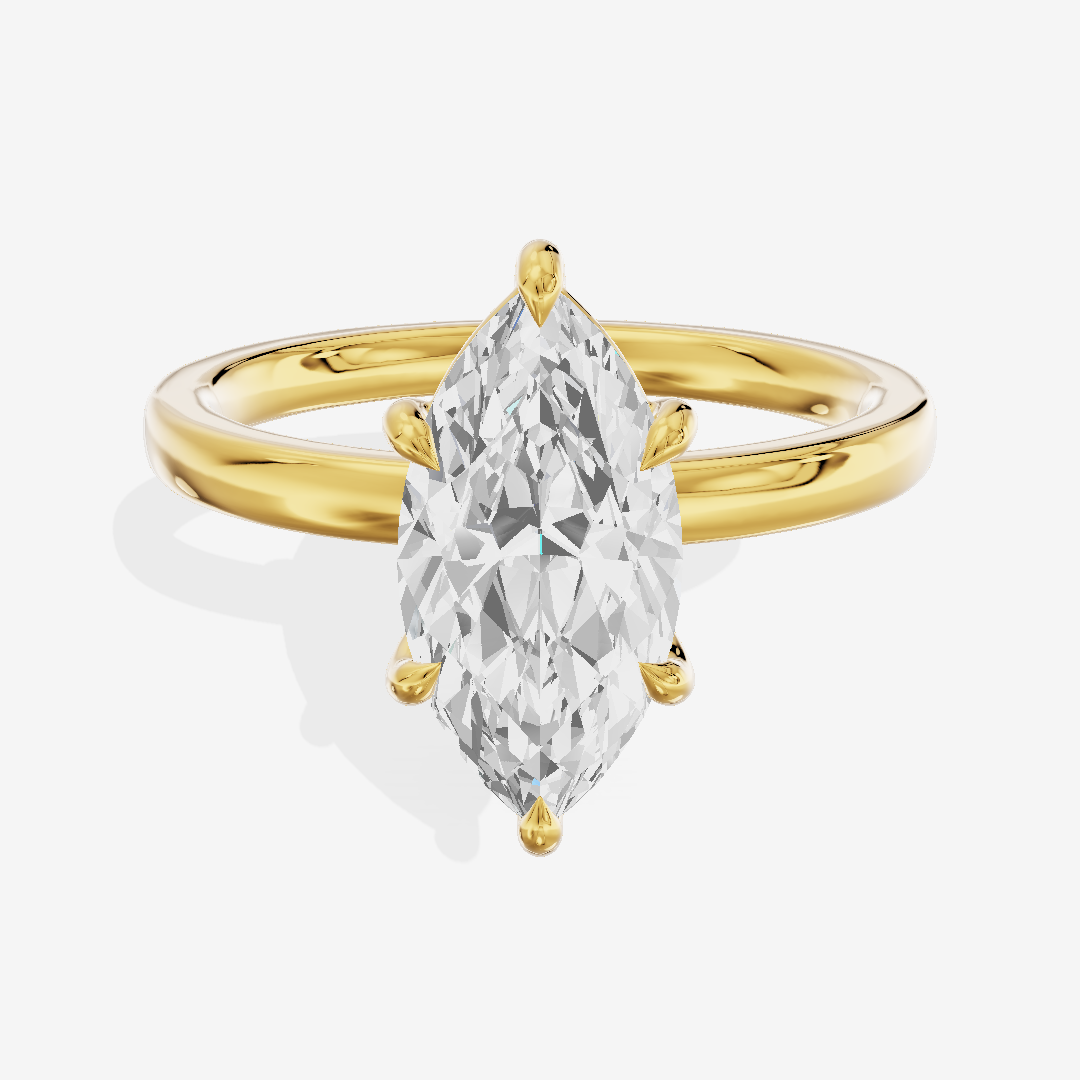 Petite Eversince 2mm Marquise Solitaire Engagement Ring in 18K Yellow Gold