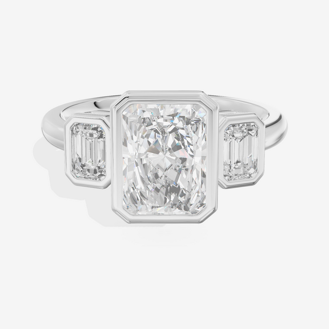 Selenia Three Stone Radiant Engagement Ring (1/2 ct. tw.) in 14K White Gold