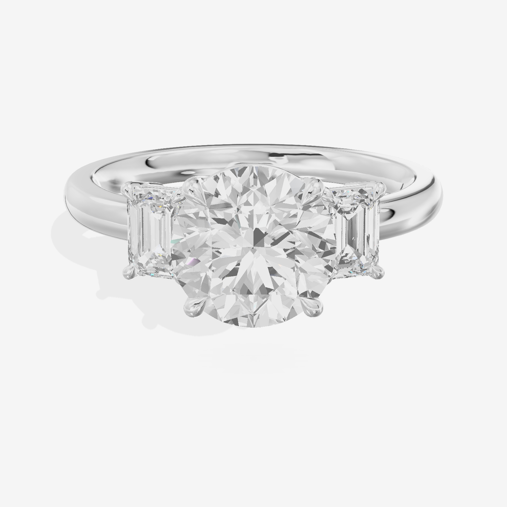 Petite Coeurine Three Stone Round Engagement Ring (1/5 ct. tw.) in Platinum