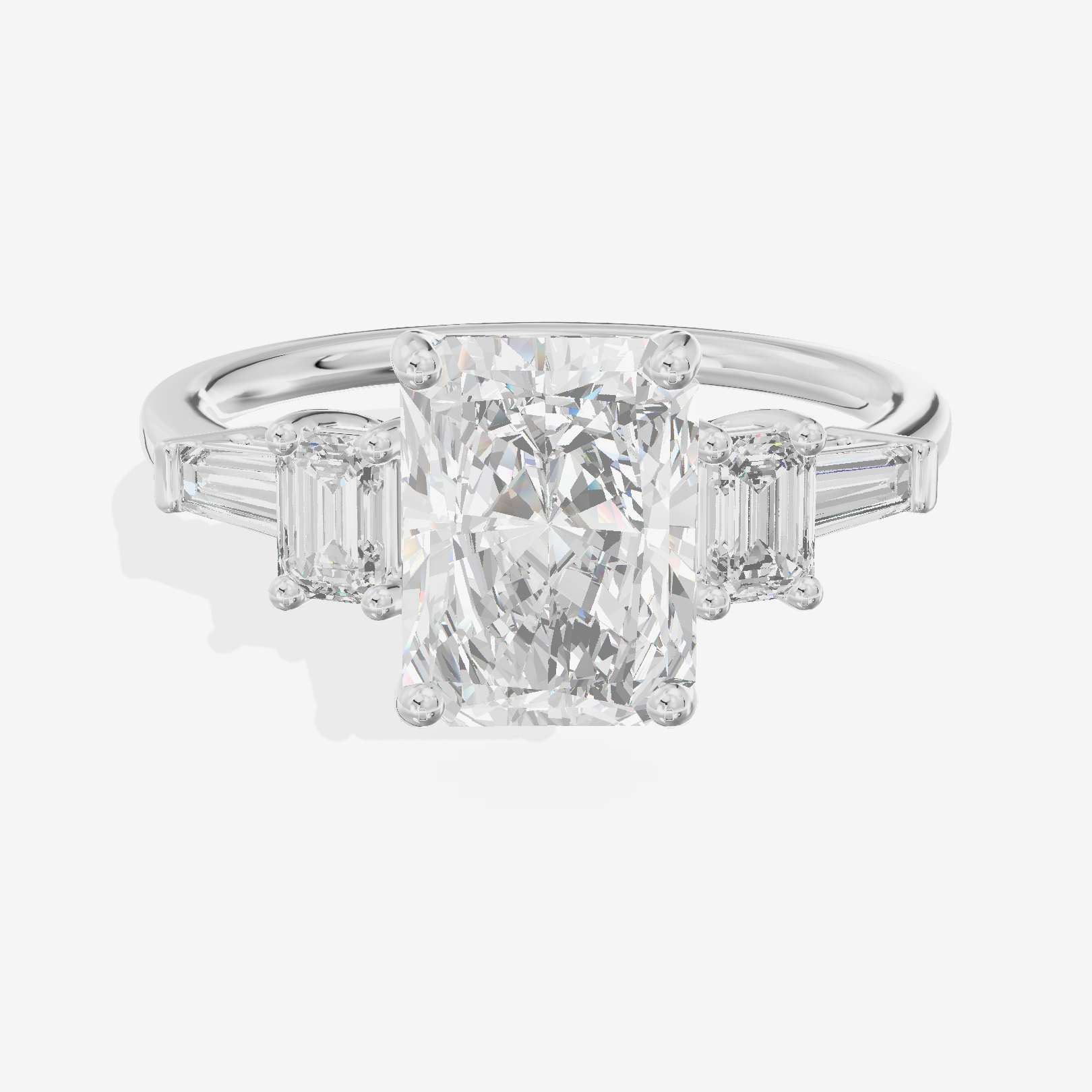 Vowsae Five Stone Radiant Engagement Ring (3/4 ct. tw.) in 14K White Gold