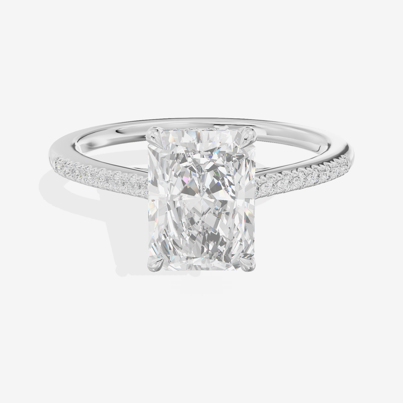 Twine Radiant Engagement Ring with Side Stones (7/8 ct. tw.) in Platinum