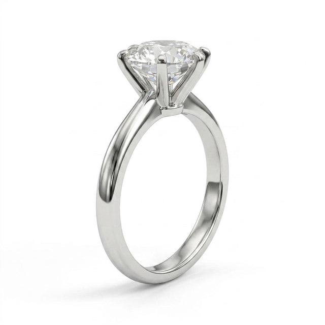 Cathedral Solitaire Round Engagement Ring (1.51 ct.) in Platinum
