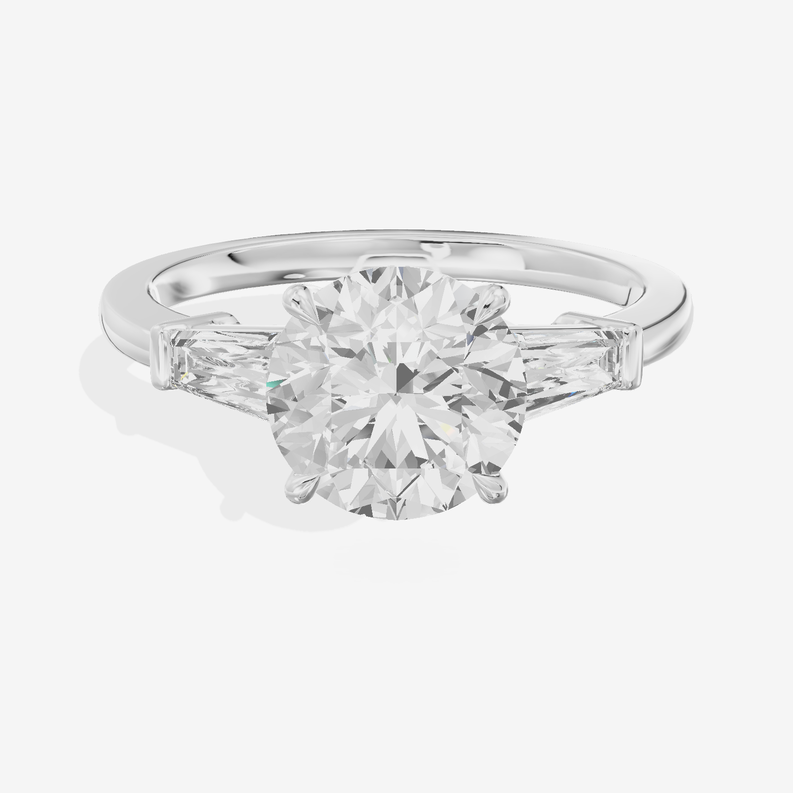 Vintage Coeurine Three Stone Round Engagement Ring (1/2 ct. tw.) in 18K White Gold