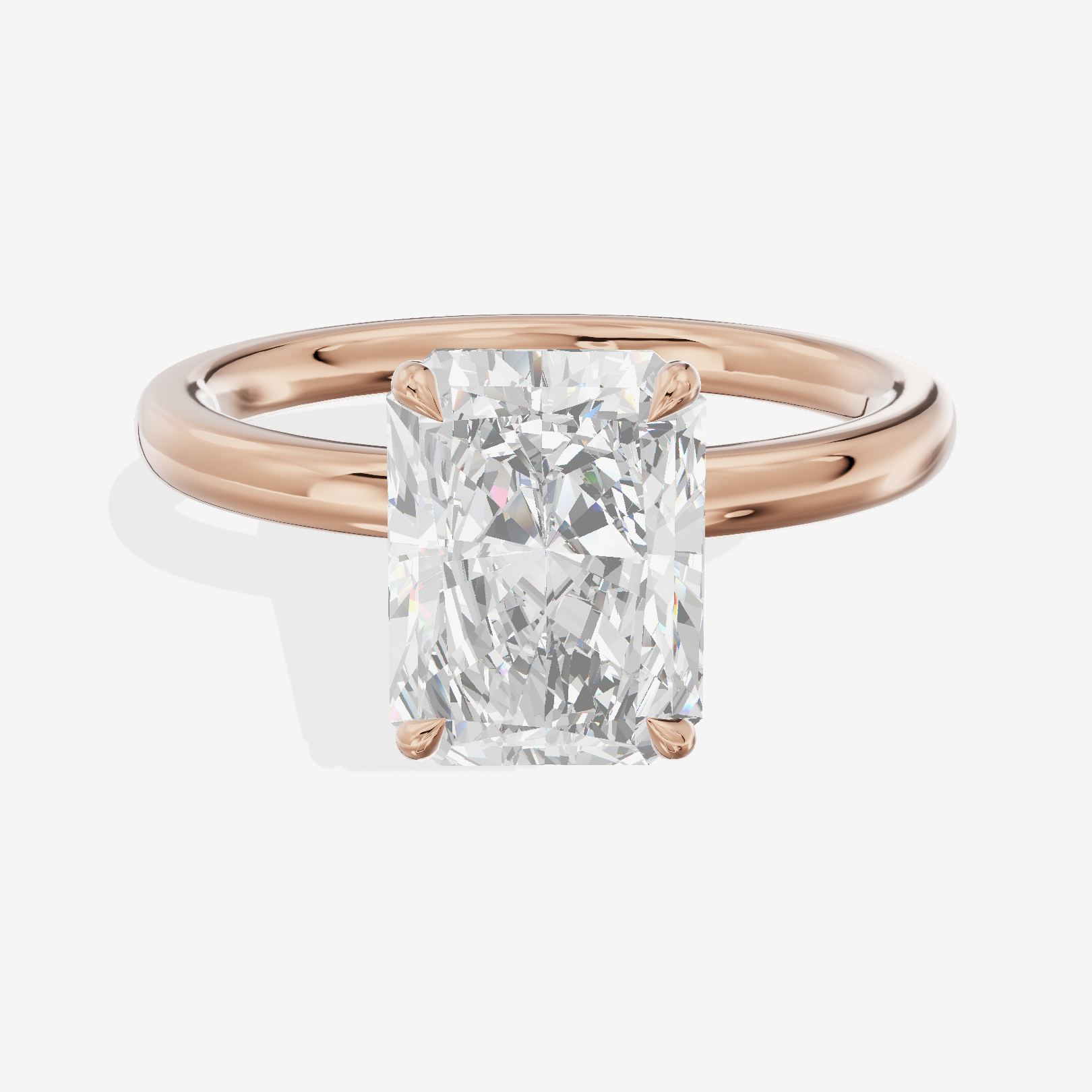 Tensare Halo Radiant Engagement Ring (1/4 ct. tw.) in 14K Rose Gold