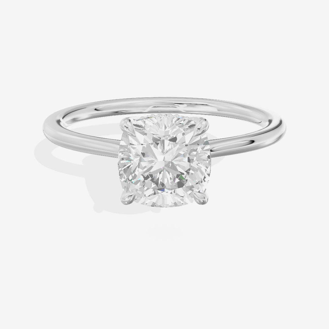 Liviana Three Stone Cushion Engagement Ring (1/4 ct. tw.) in 14K White Gold