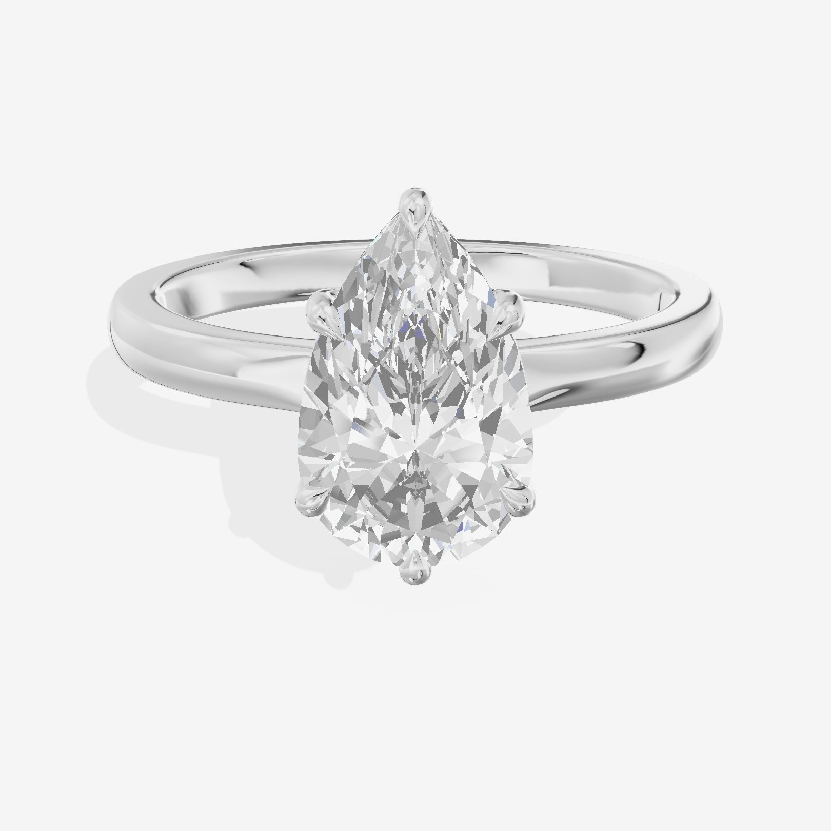 Lumina Ring 2mm Pear Solitaire Engagement Ring in 18K White Gold