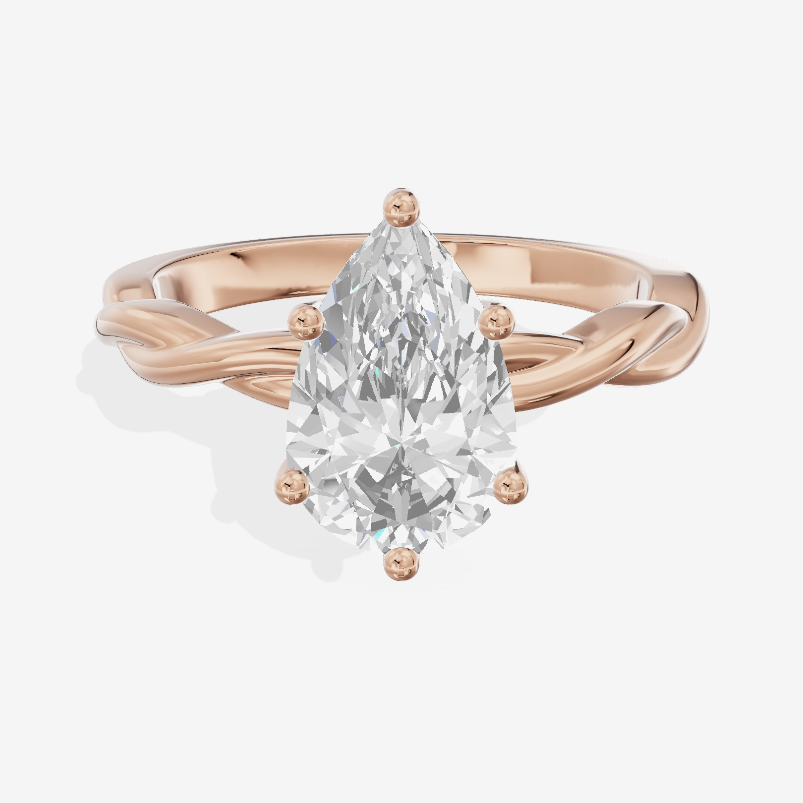 Twine Hidden Halo Pear Engagement Ring (1/20 ct. tw.) in 14K Rose Gold