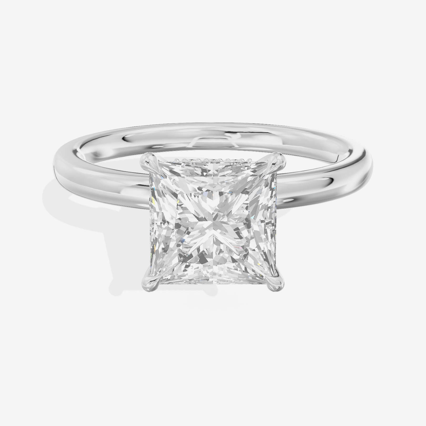 Tensare Halo Princess Engagement Ring (1/4 ct. tw.) in 14K White Gold