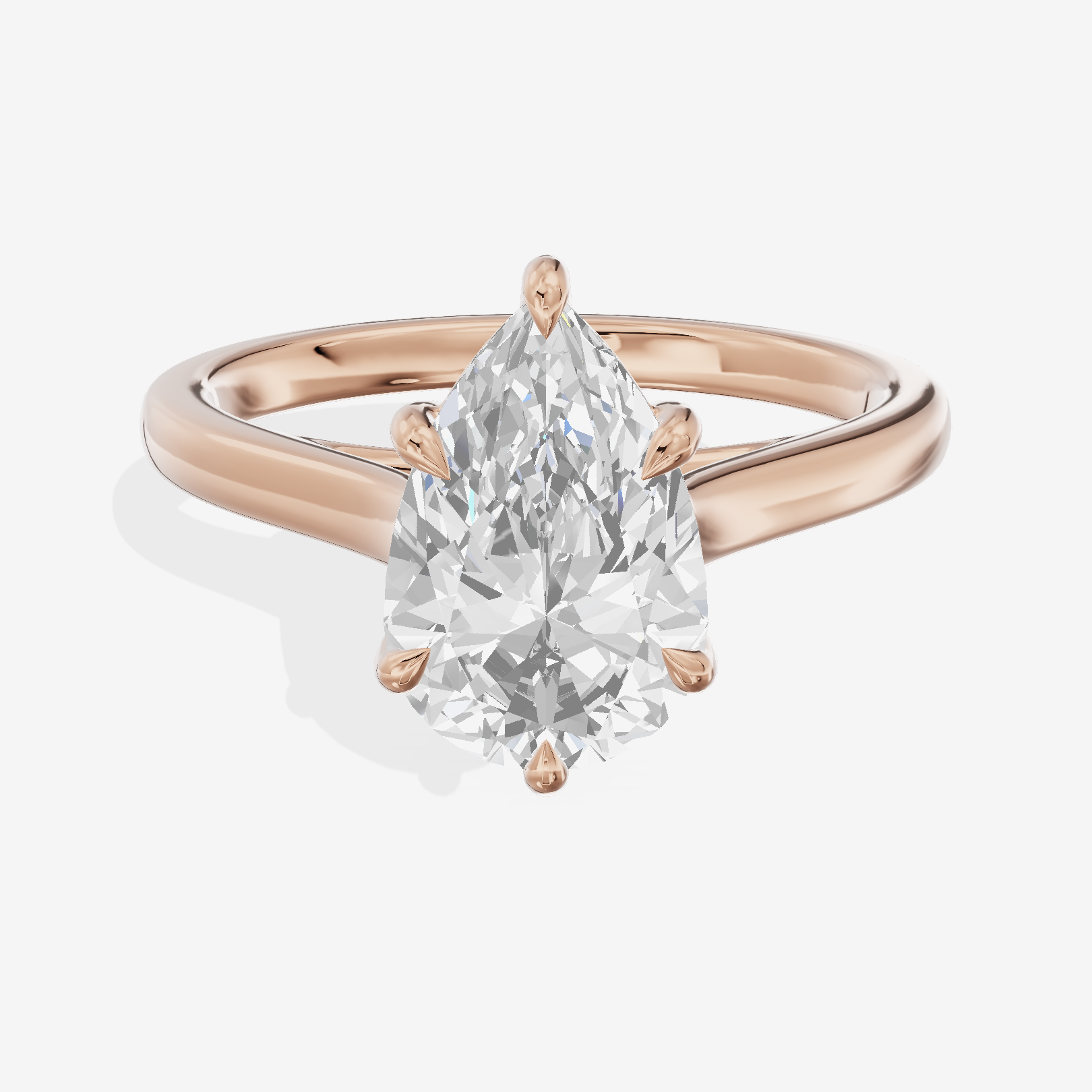 Whispered Coeurine 2mm Pear Solitaire Engagement Ring in 18K Rose Gold