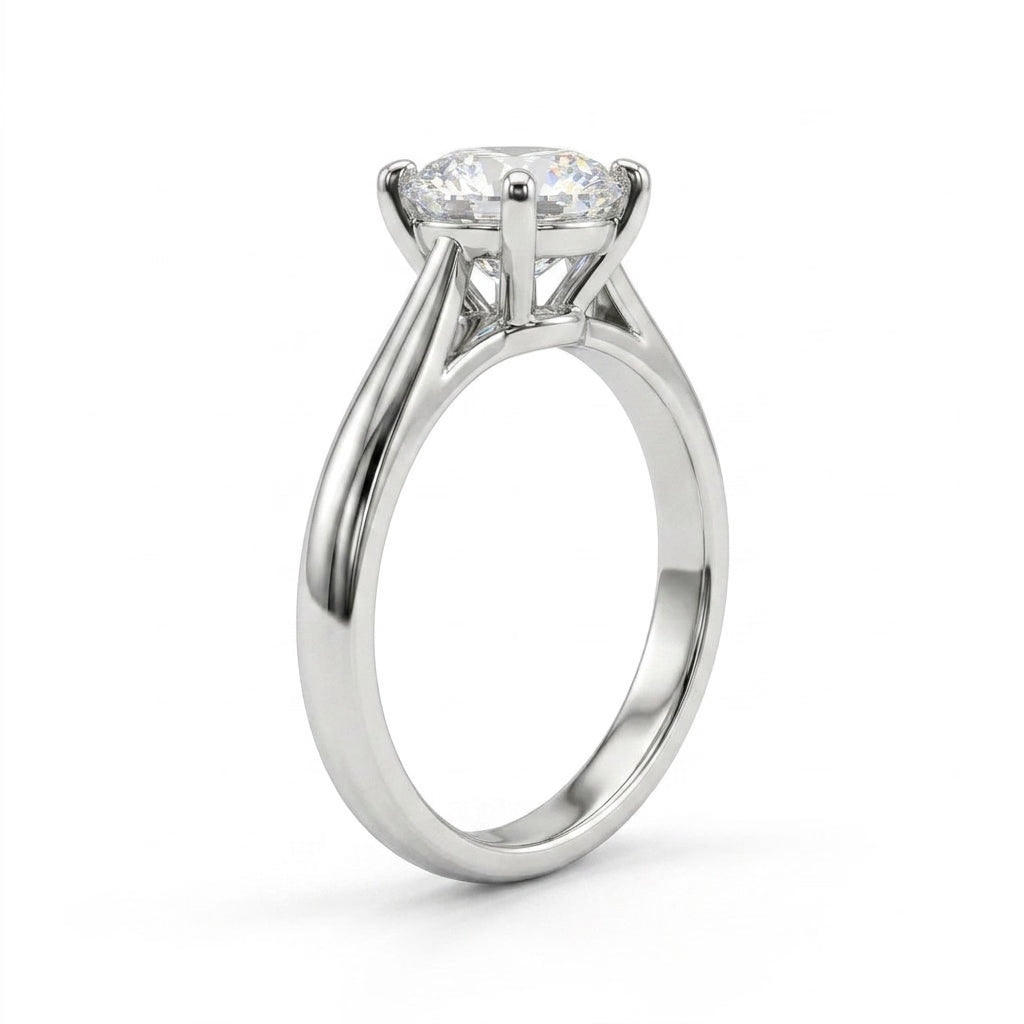 Solitaire Round Engagement Ring (2.1 ct.) in Platinum