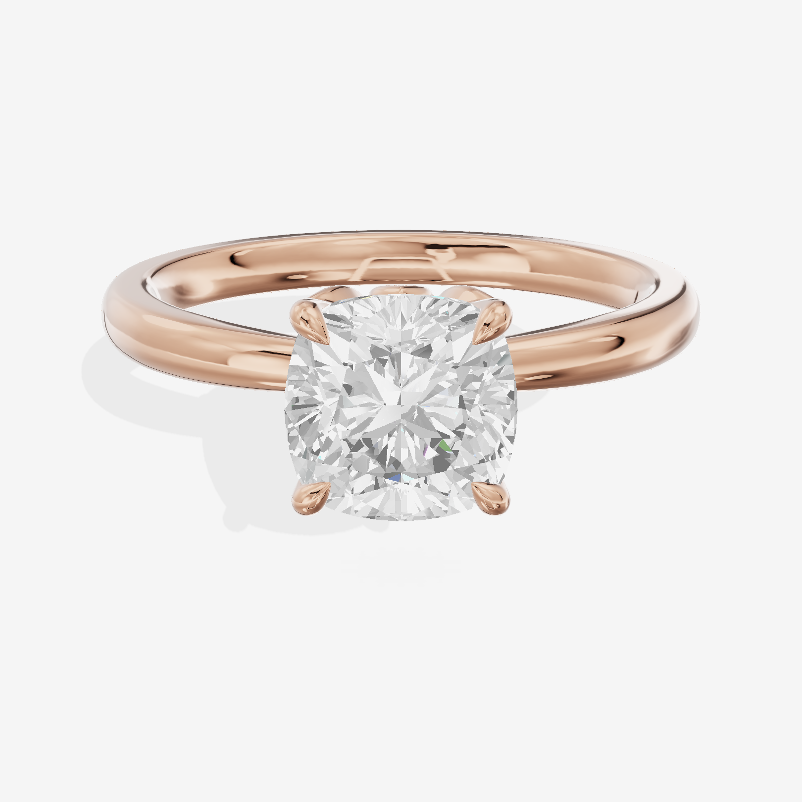 Eversince Solitaire 2mm Cushion Engagement Ring in 14K Rose Gold