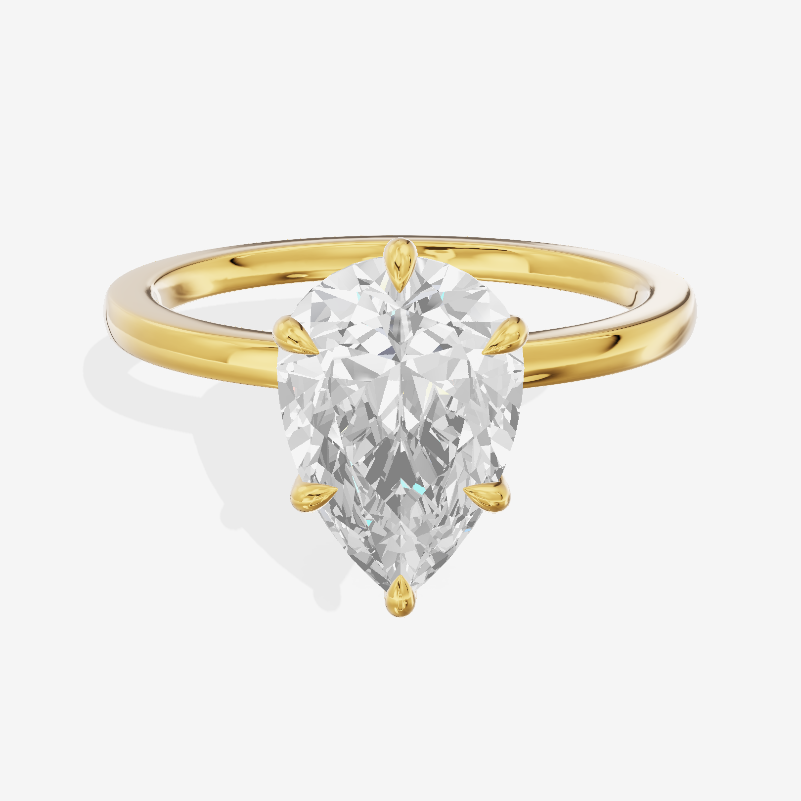 Coeurine Halo Pear Engagement Ring (1/5 ct. tw.) in 18K Yellow Gold
