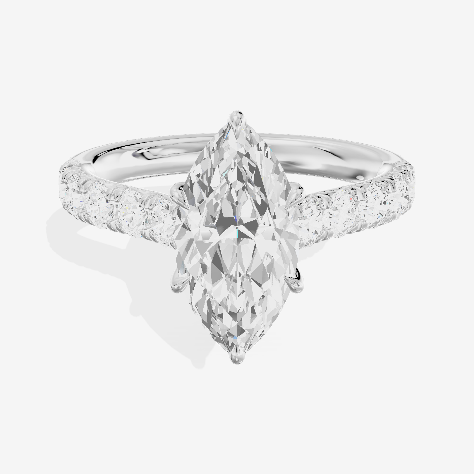 Halcyon Marquise Vintage Engagement Ring (1/2 ct. tw.) in 18K White Gold