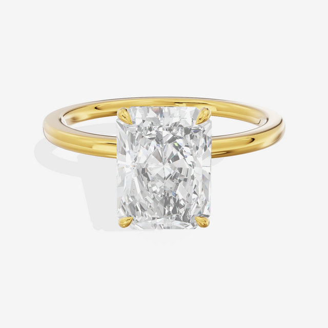 Sincere Halo Radiant Engagement Ring (1/15 ct. tw.) in 18K Yellow Gold