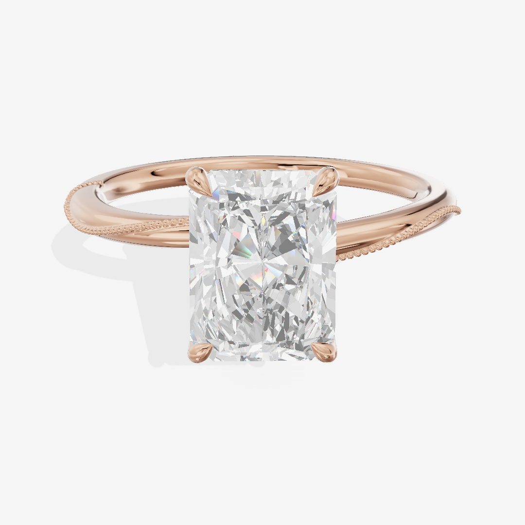 Vintage Coeurine Radiant Engagement Ring (1/10 ct. tw.) in 18K Rose Gold