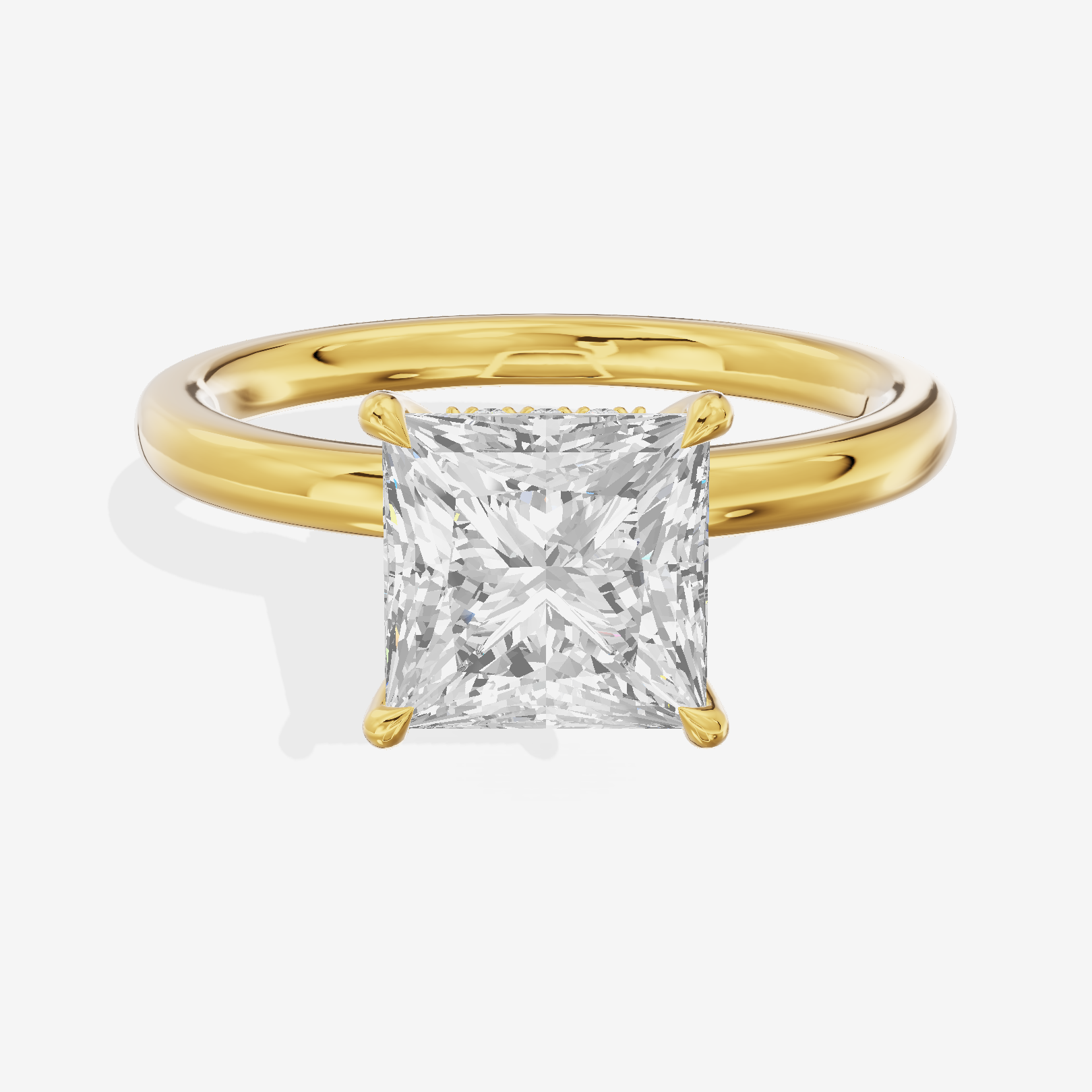 Tensare Halo Princess Engagement Ring (1/4 ct. tw.) in 14K Yellow Gold