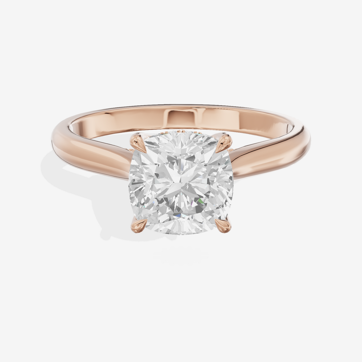 Vintage Halcyon Cushion Engagement Ring with Side Stones (1/8 ct. tw.) in 18K Rose Gold