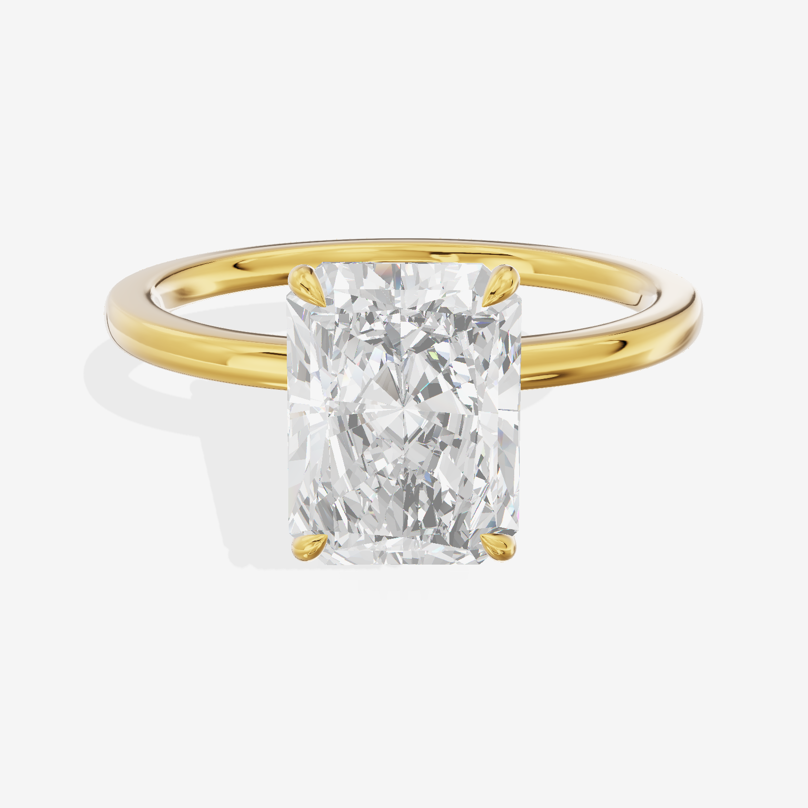 Sincere Halo Radiant Engagement Ring (1/15 ct. tw.) in 14K Yellow Gold