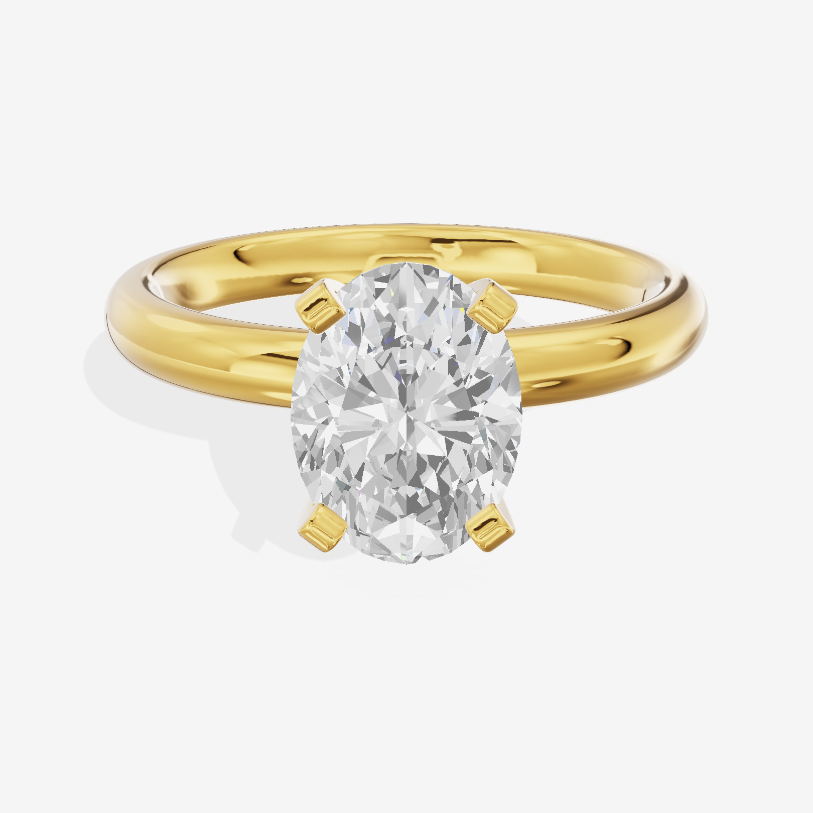 Hallowed Selenia 2.5mm Oval Comfort Fit Engagement Ring in 18K Yellow Gold