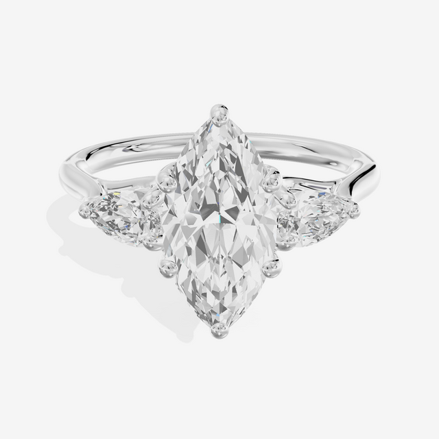 Grand Vowsae Three Stone Marquise Engagement Ring (2/5 ct. tw.) in 14K White Gold