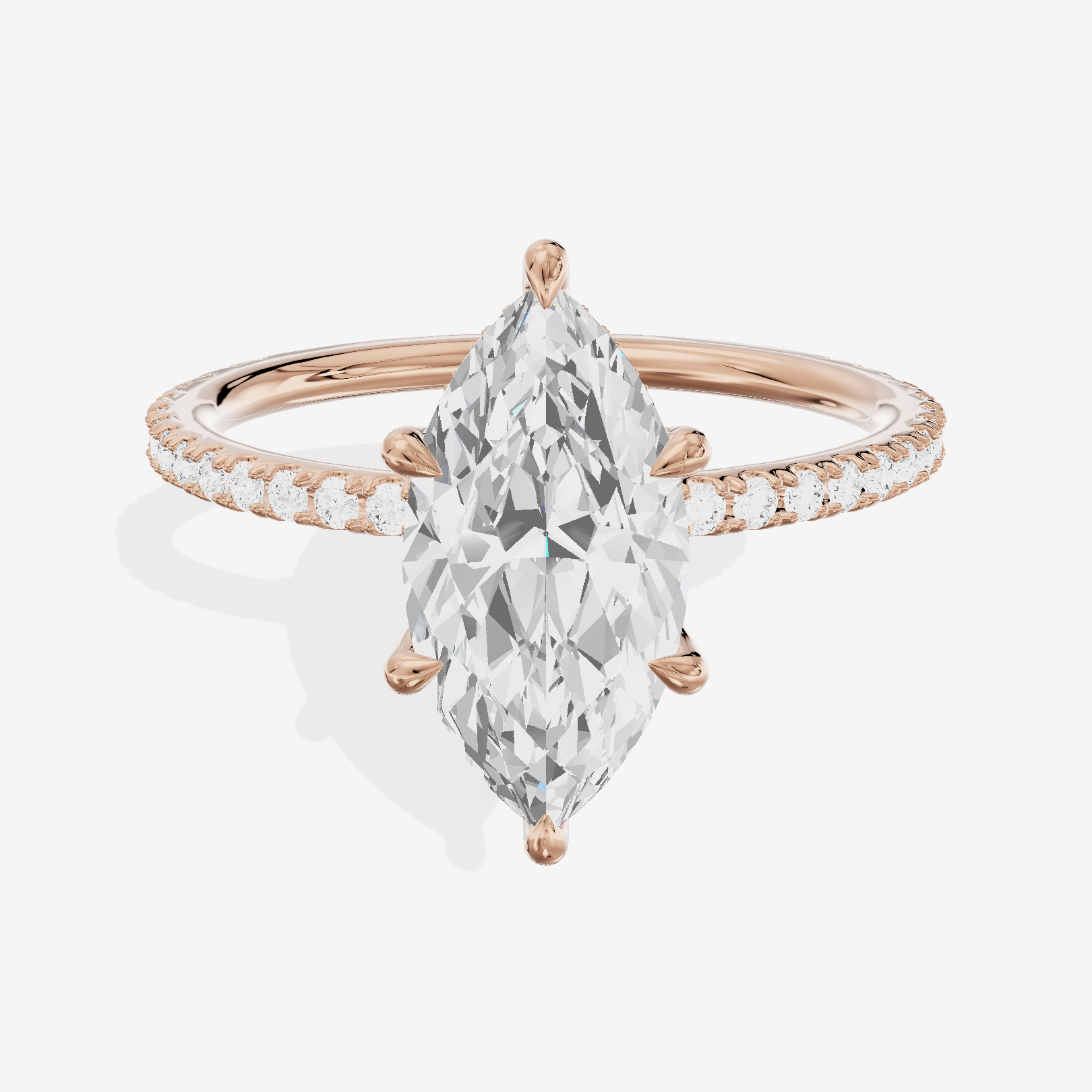 Promezza Pavé Marquise Engagement Ring (1/4 ct. tw.) in 18K Rose Gold
