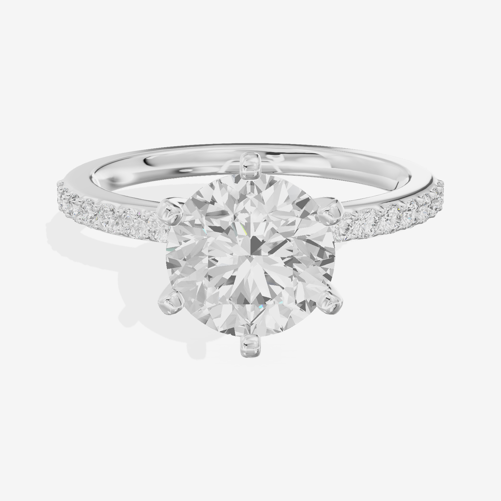 Petite Mayrelle Round Engagement Ring with Side Stones (1/5 ct. tw.) in Platinum