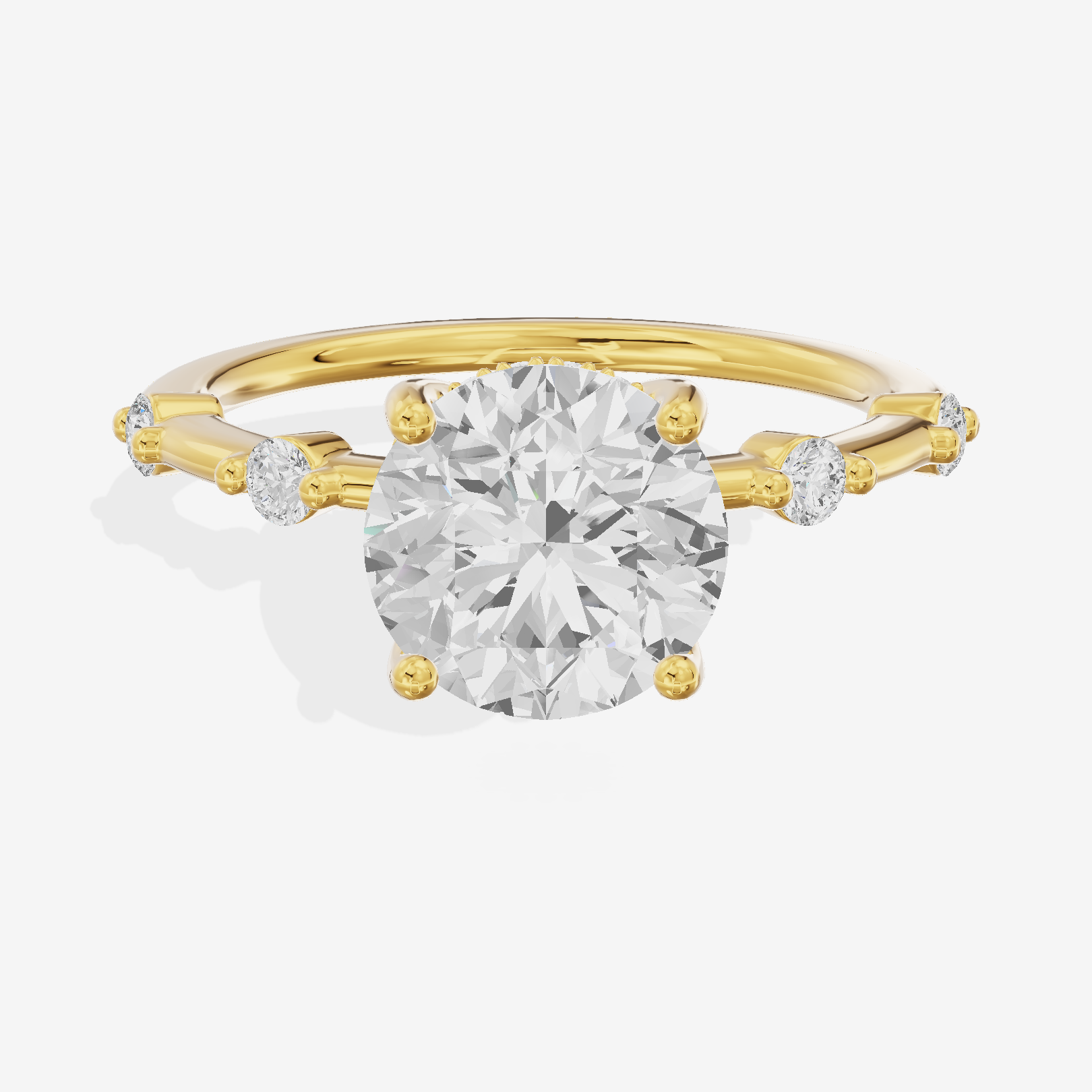 Mayrelle Hidden Halo Round Engagement Ring (1/5 ct. tw.) in 14K Yellow Gold
