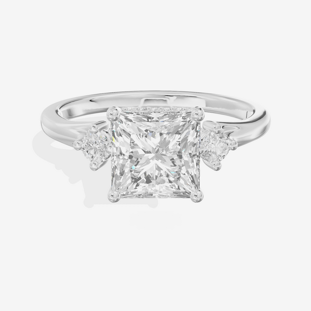 Sincere Three Stone Princess Engagement Ring (1/6 ct. tw.) in Platinum