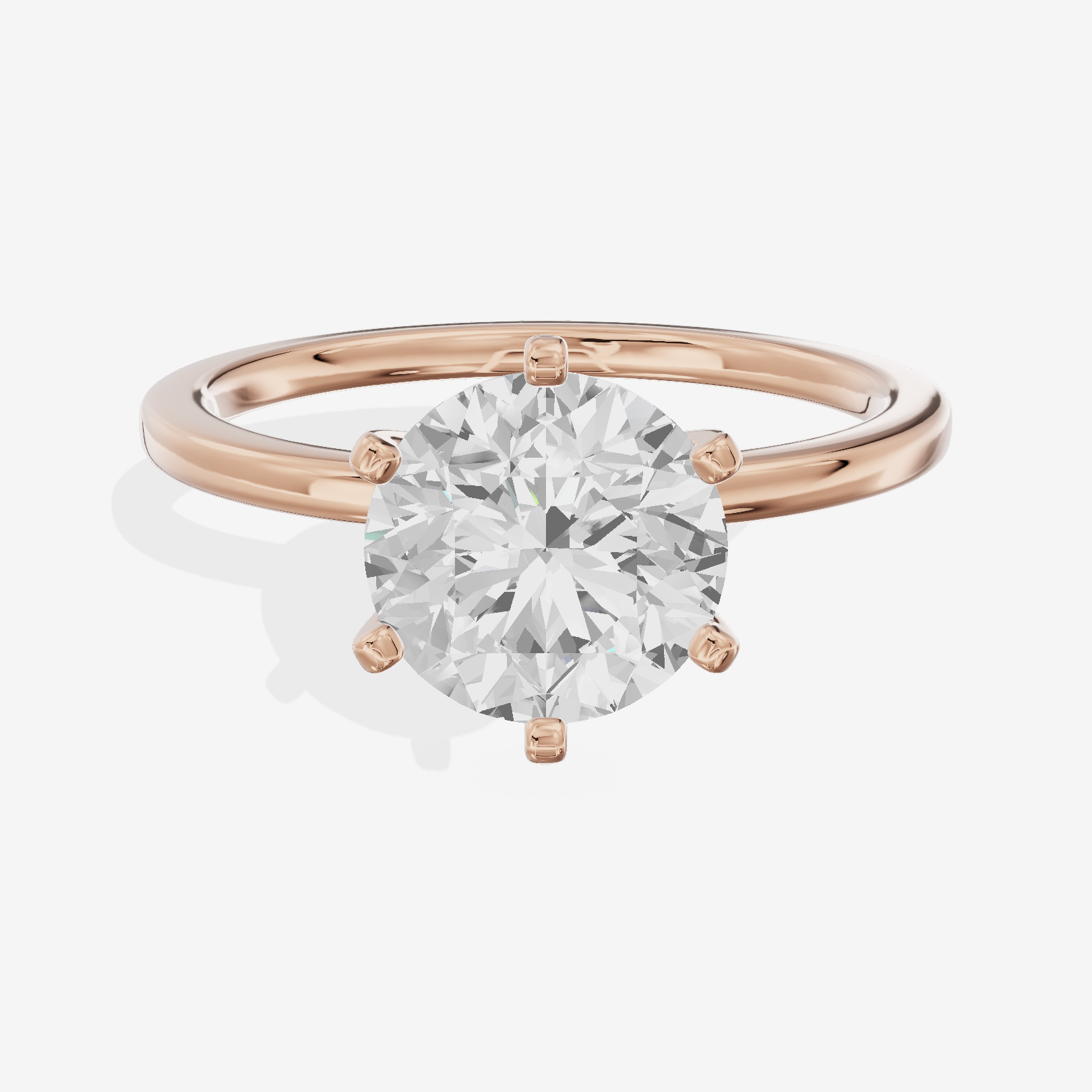 Petite Sincere 1.5mm Round Six-Prong Engagement Ring in 18K Rose Gold