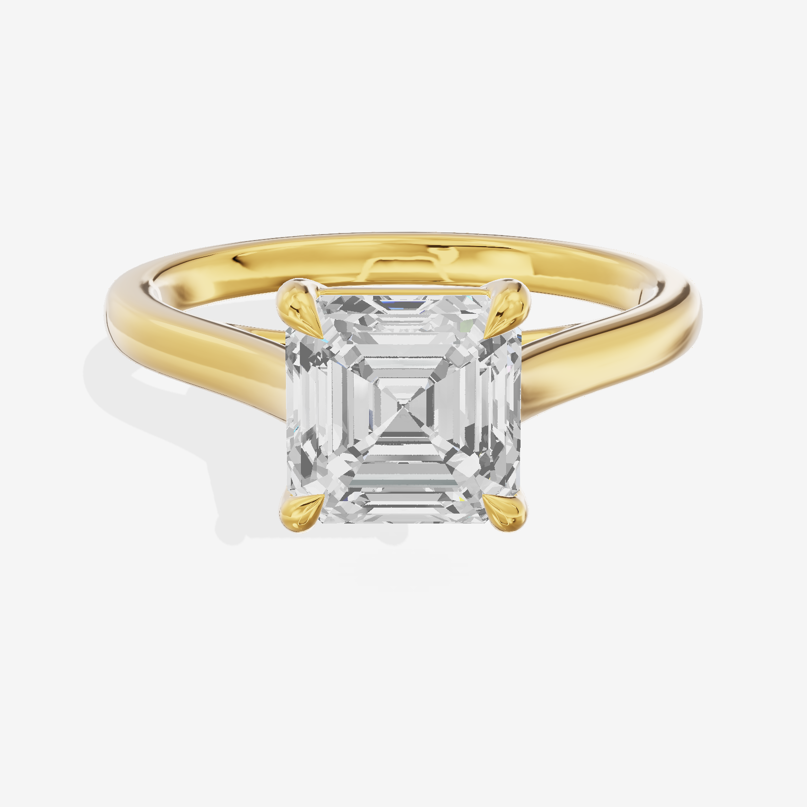 Whispered Coeurine 2mm Asscher Solitaire Engagement Ring in 14K Yellow Gold