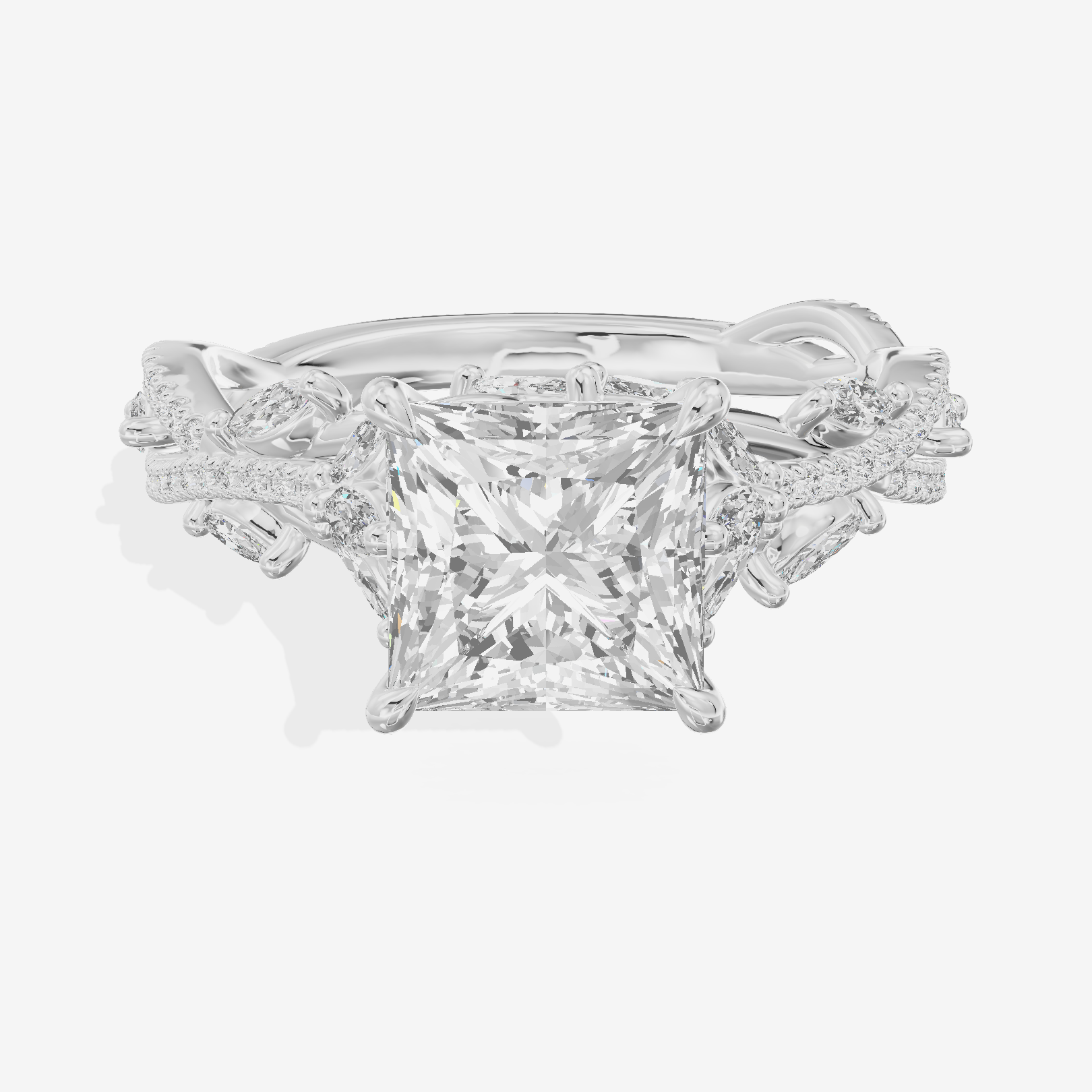 Grand Twine Princess Twisted Engagement Ring (3/4 ct. tw.) in Platinum