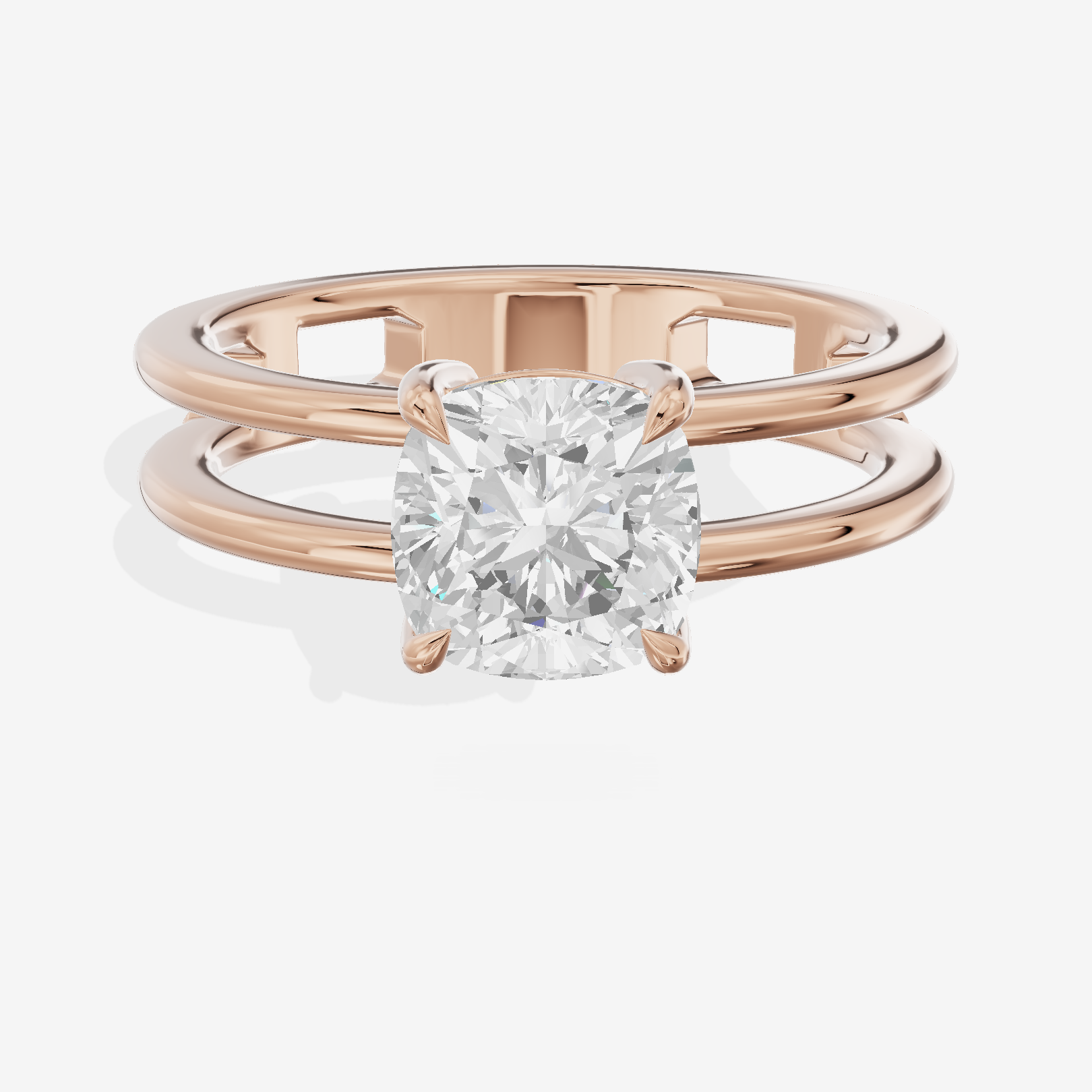 Sealed Promezza 4.3mm Cushion Solitaire Engagement Ring in 18K Rose Gold