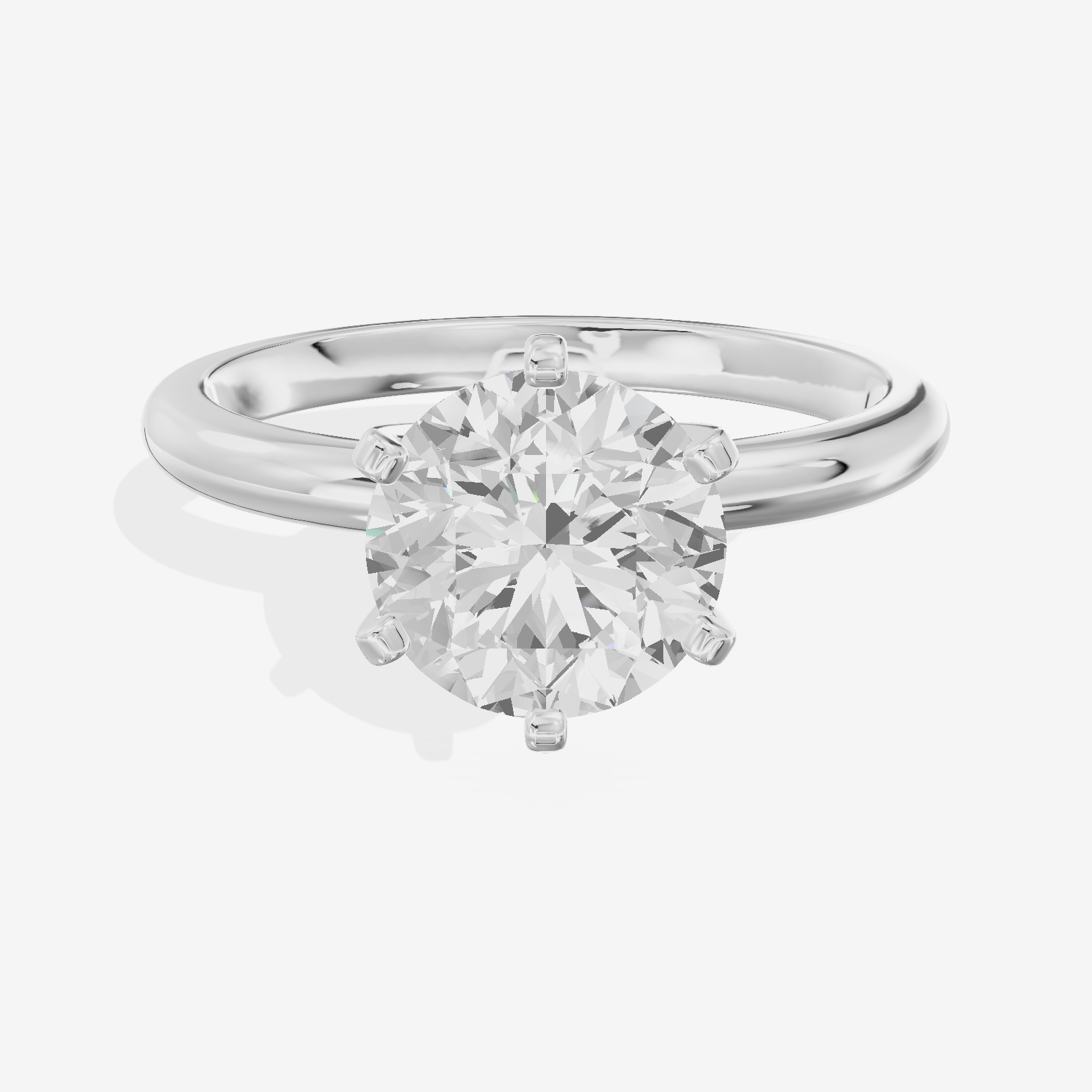 Classic Sincere 2mm Round Six-Prong Engagement Ring in Platinum