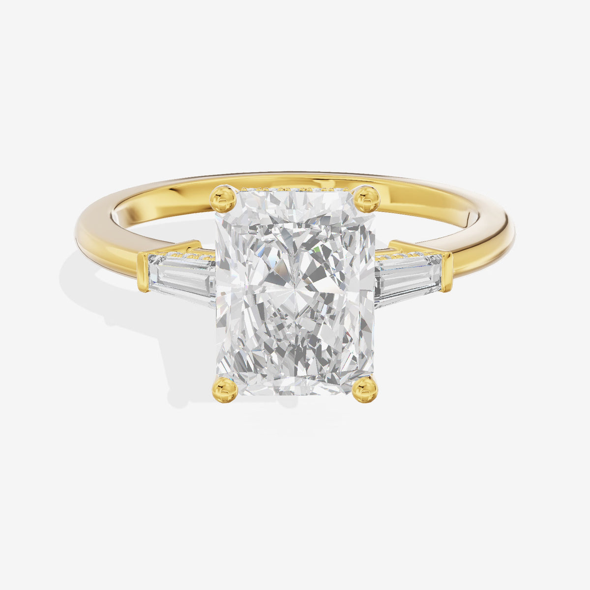 Liviana Three Stone Radiant Engagement Ring (1/4 ct. tw.) in 14K Yellow Gold