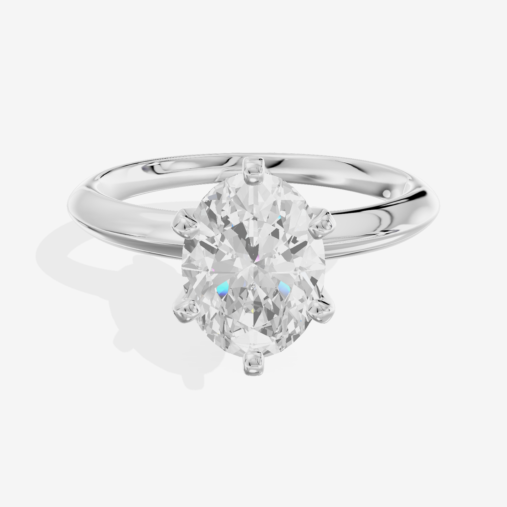 Classic Vowsae 2.5mm Oval Six-Prong Engagement Ring in Platinum