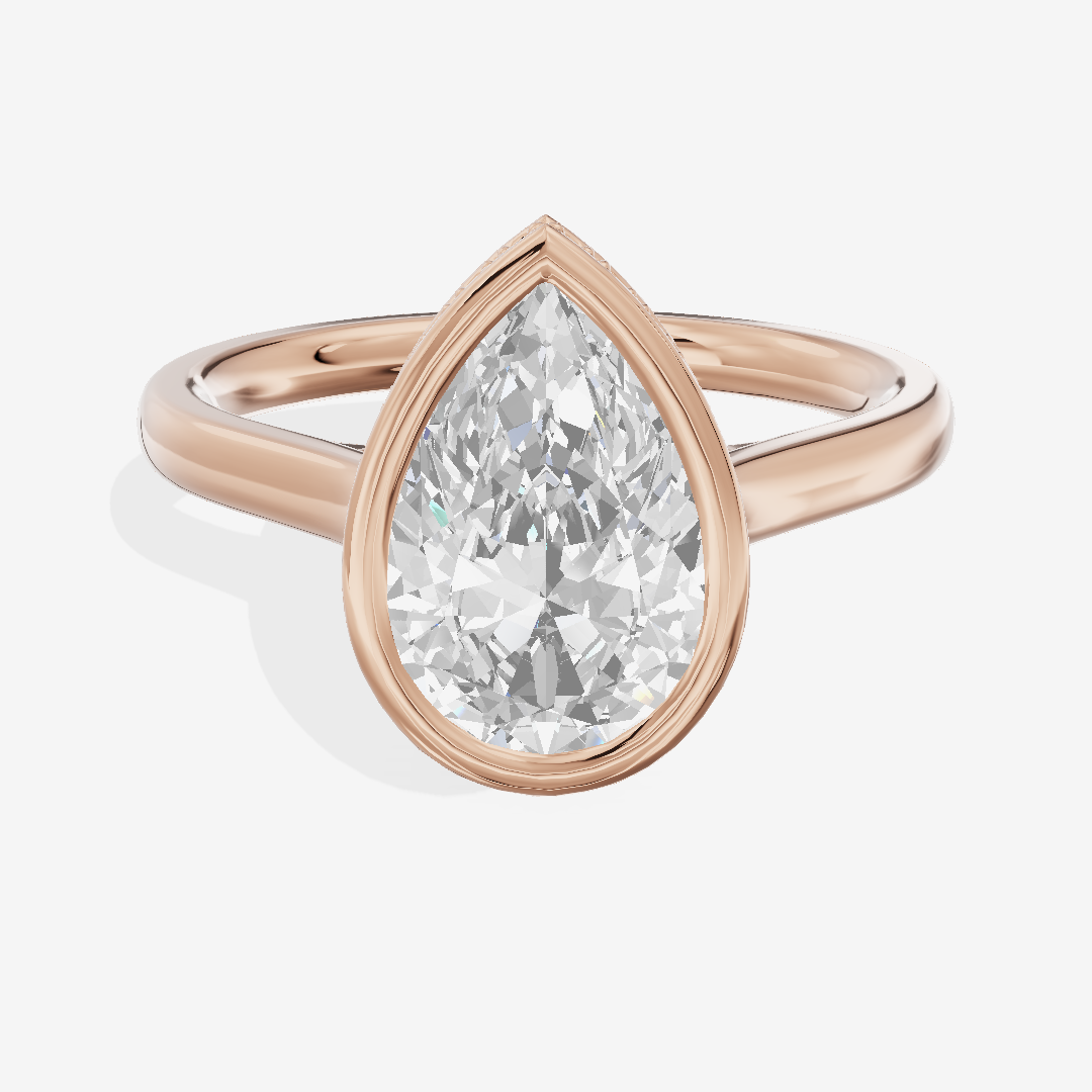 Sincere Hidden Halo Pear Engagement Ring (1/6 ct. tw.) in 14K Rose Gold