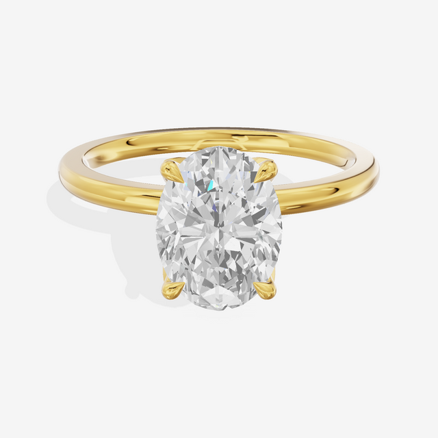 Whispered Vowsae Oval Engagement Ring with Side Stones (1/15 ct. tw.) in 14K Yellow Gold