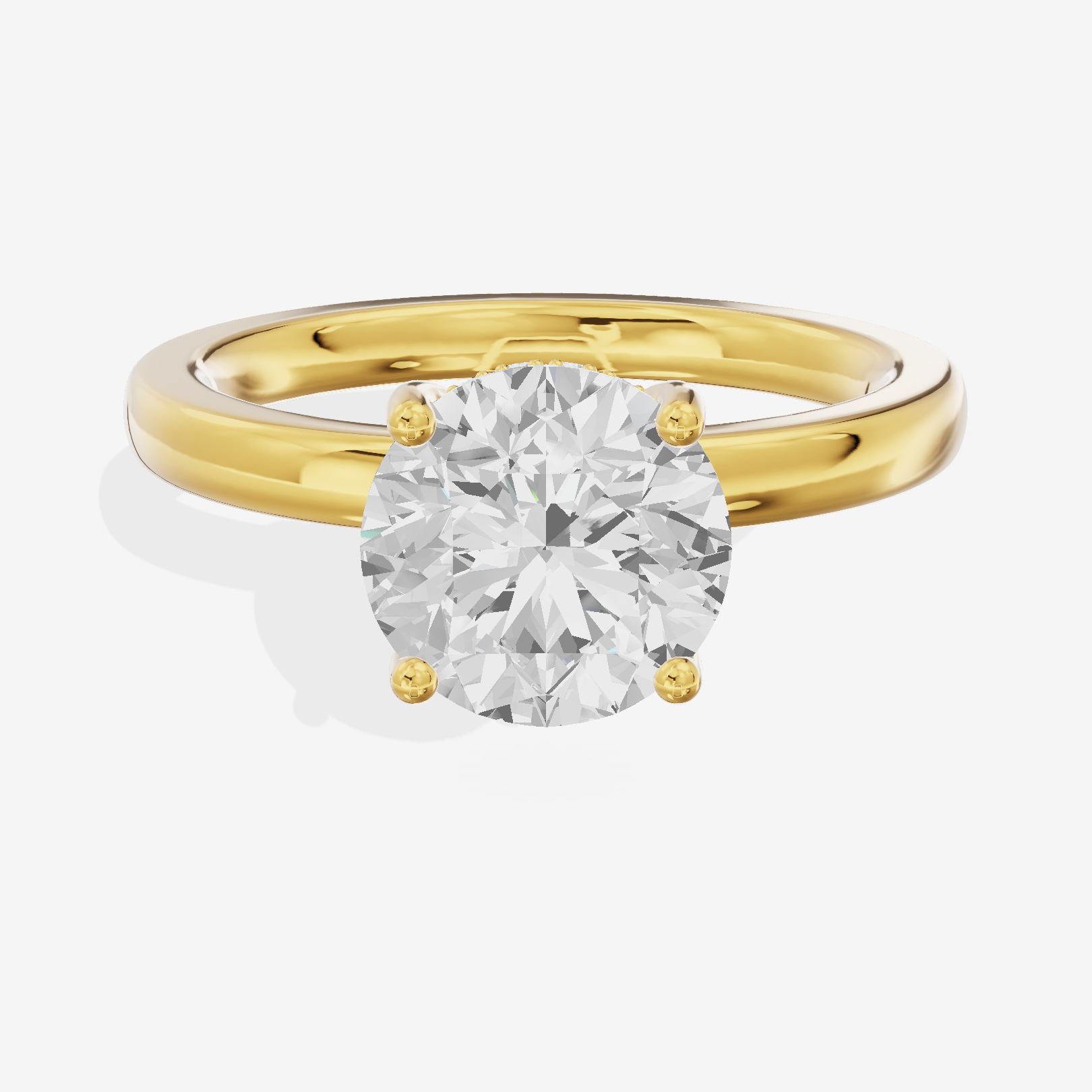Grand Adorae Round Hidden Halo Engagement Ring (1/2 ct. tw.) in 18K Yellow Gold